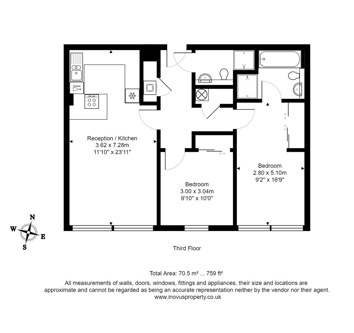 2 bed apartment for sale in North Contemporis, Merchants Road, Bristol - Property Floorplan