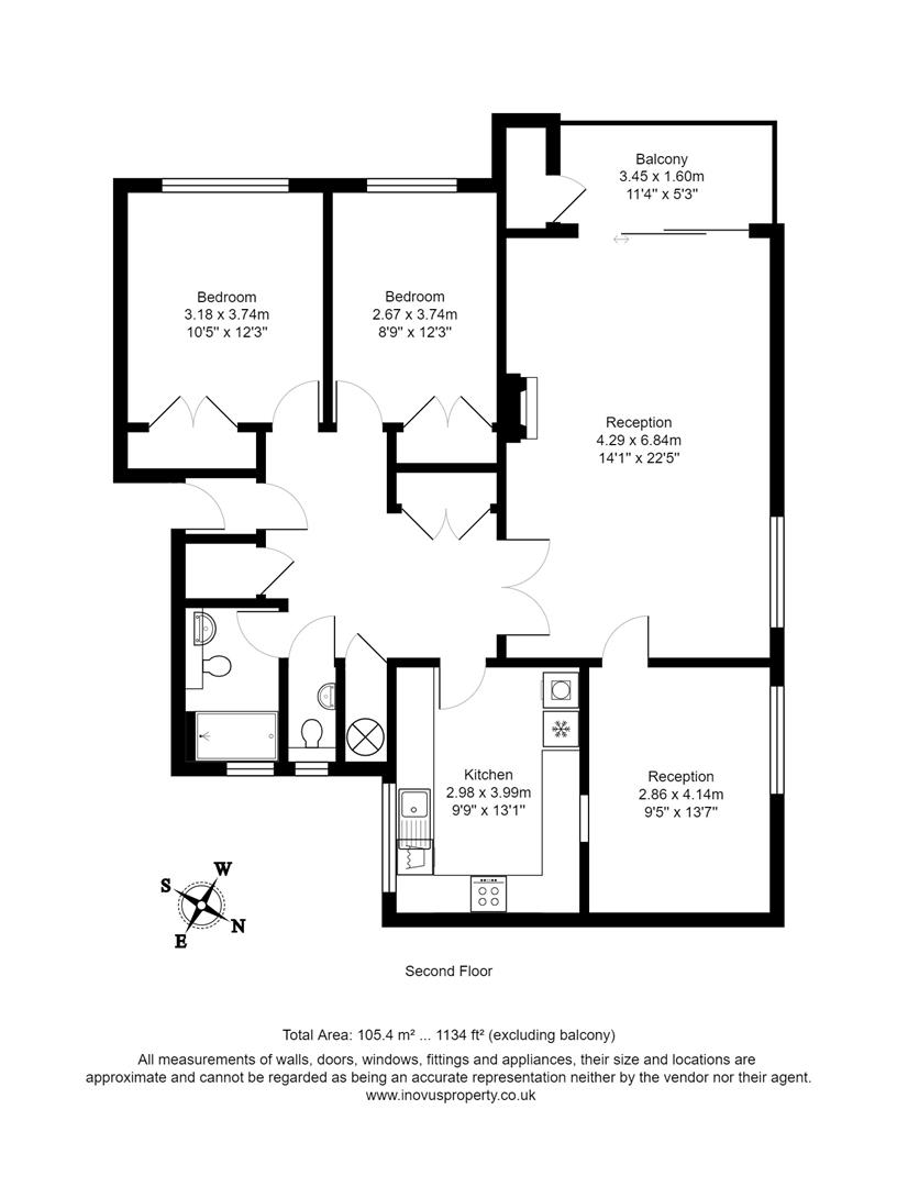 2 bed apartment to rent in Ridgewood, Bristol - Property floorplan