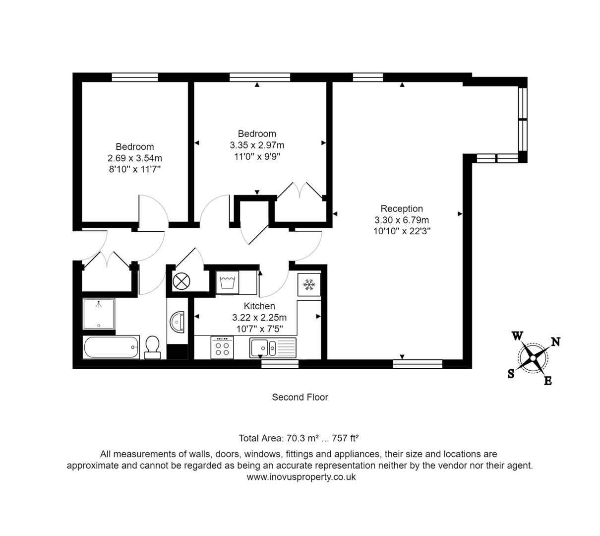 2 bed flat for sale in Ison Hill Road, Bristol - Property floorplan