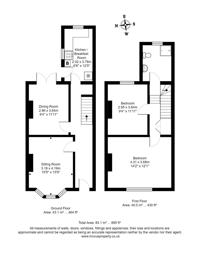 2 bed terraced house for sale in Oak Road, Bristol - Property floorplan