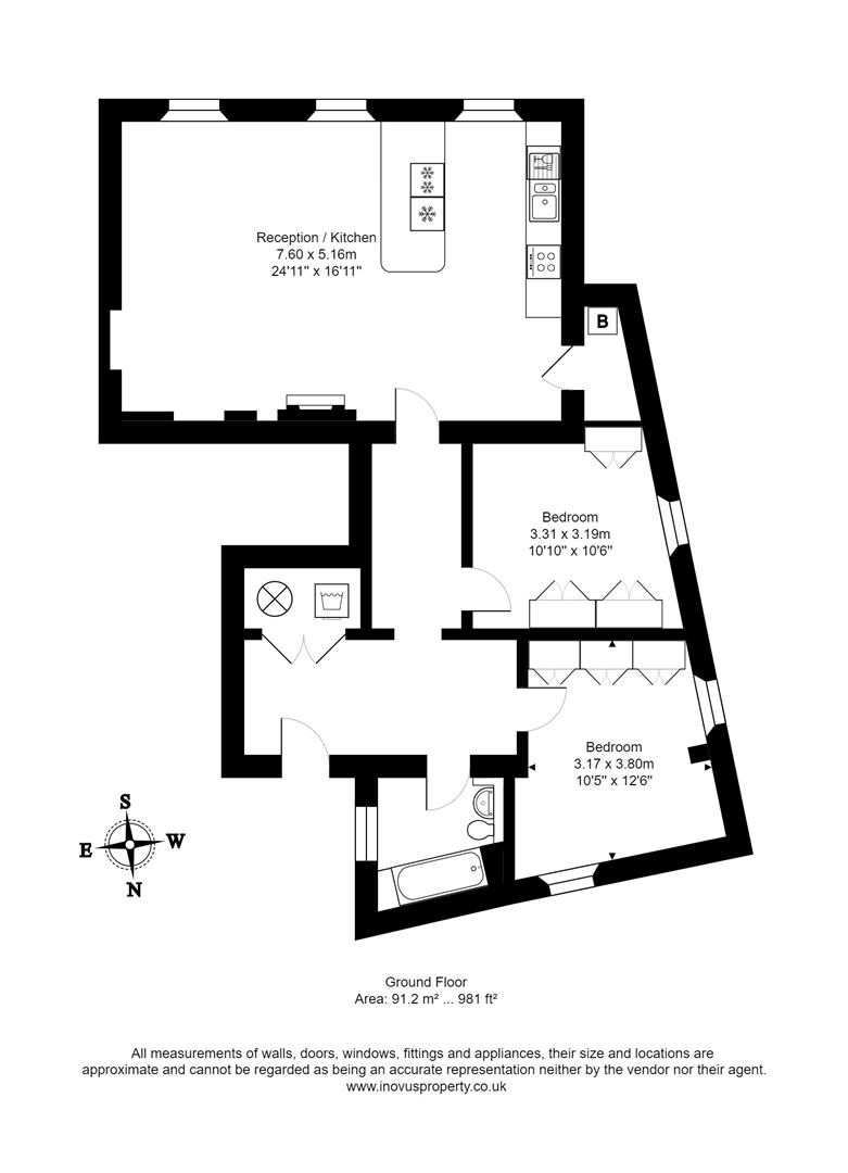 2 bed apartment to rent in Cornwallis Grove, Bristol - Property floorplan
