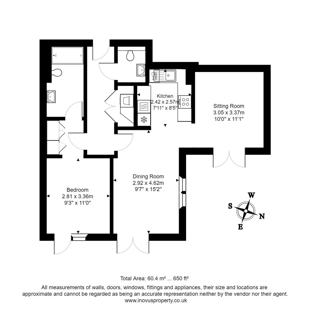 1 bed apartment to rent in Old School Close, Bristol - Property floorplan