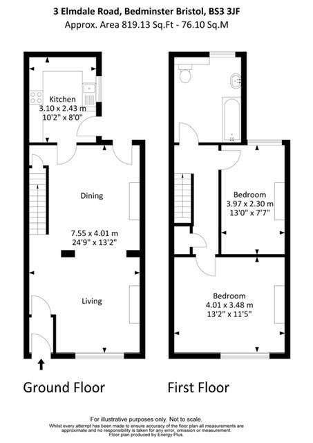 2 bed house for sale in Elmdale Road, Bristol - Property floorplan