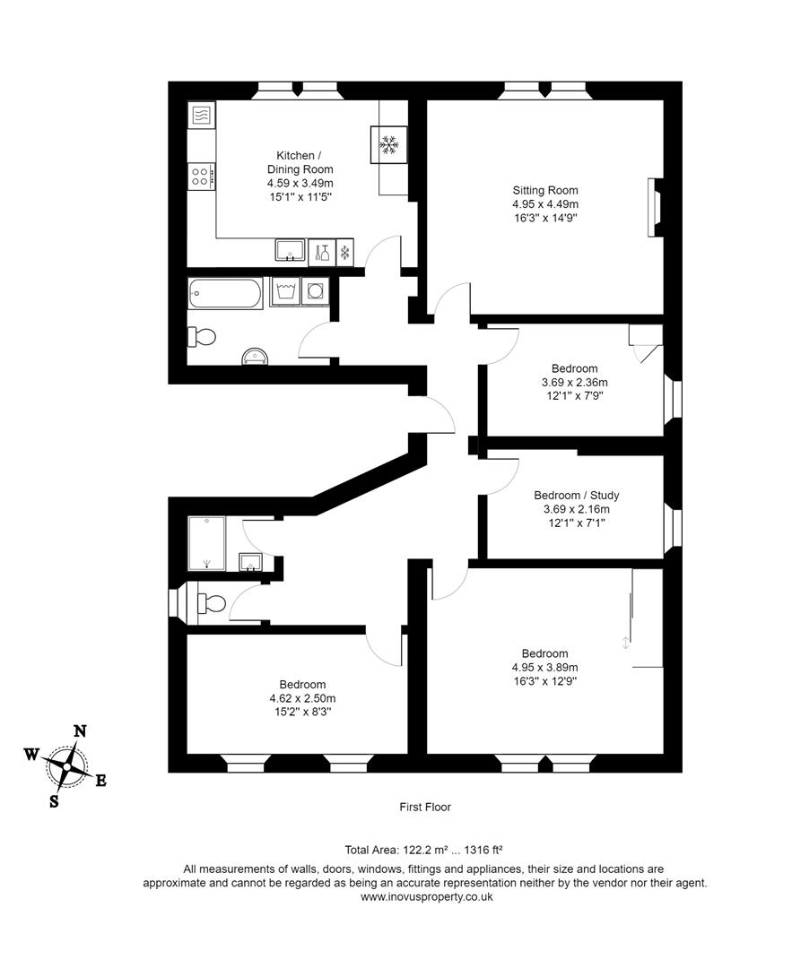 4 bed apartment to rent in Percival Road, Bristol - Property floorplan
