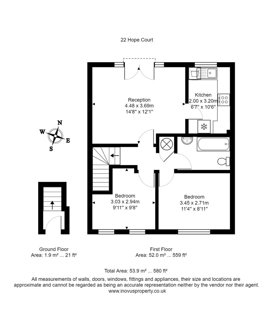 2 bed apartment for sale in Canada Way, Bristol - Property floorplan