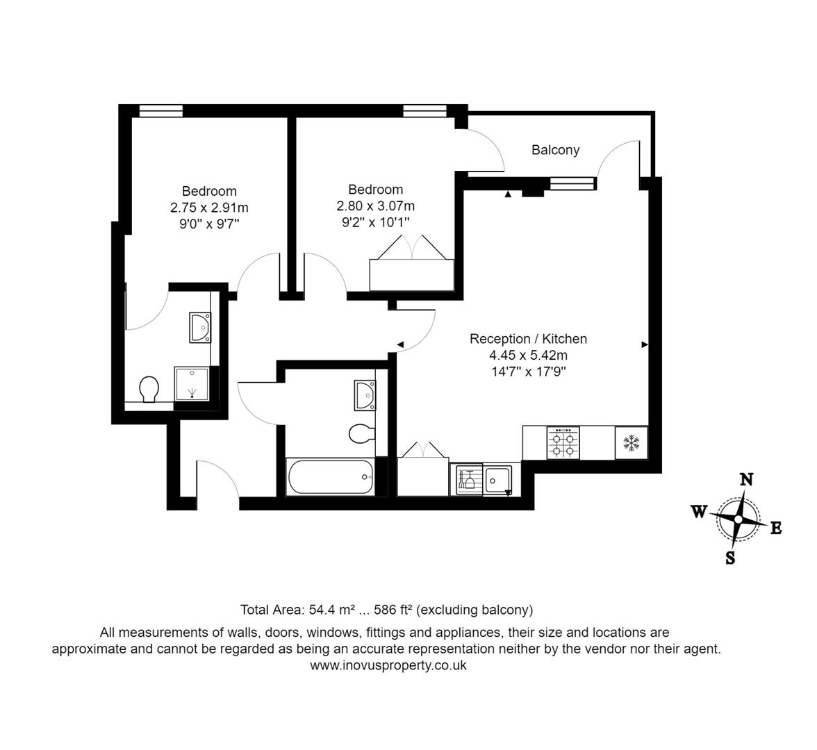 2 bed apartment to rent in Horizon Broad Weir, Bristol - Property floorplan