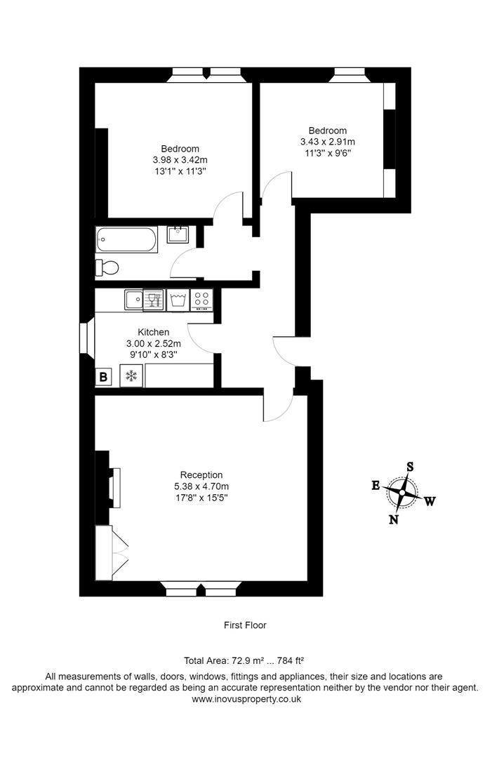 2 bed apartment to rent in Beaufort Road, Clifton - Property floorplan