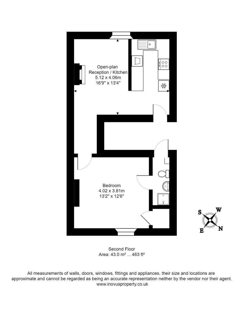 1 bed apartment to rent in Anglesea Place, Bristol - Property floorplan