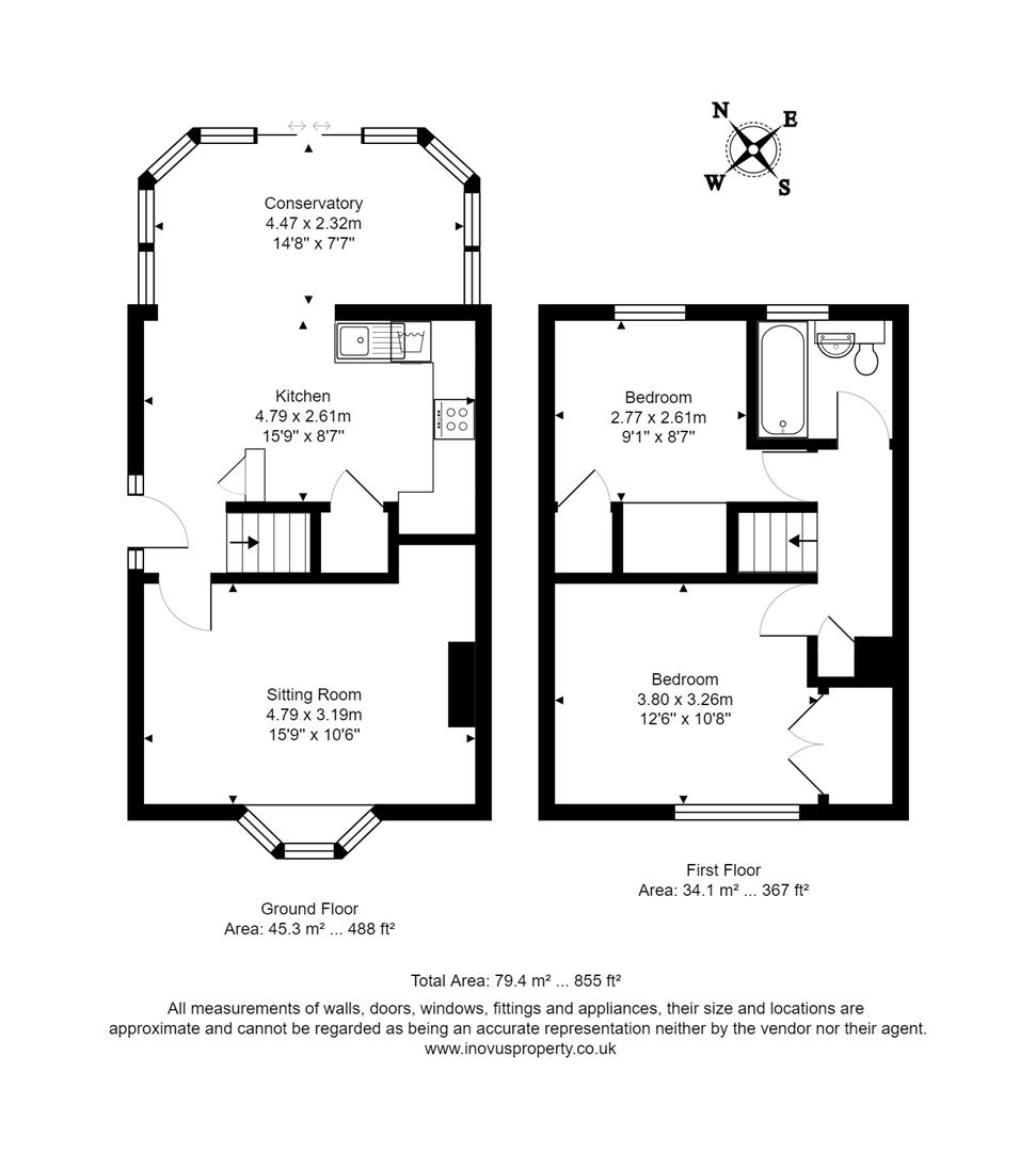 2 bed house to rent in Kimberley Close, Bristol - Property floorplan