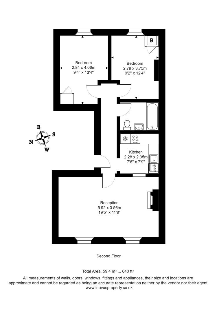 2 bed apartment for sale in Park Place, Bristol - Property floorplan