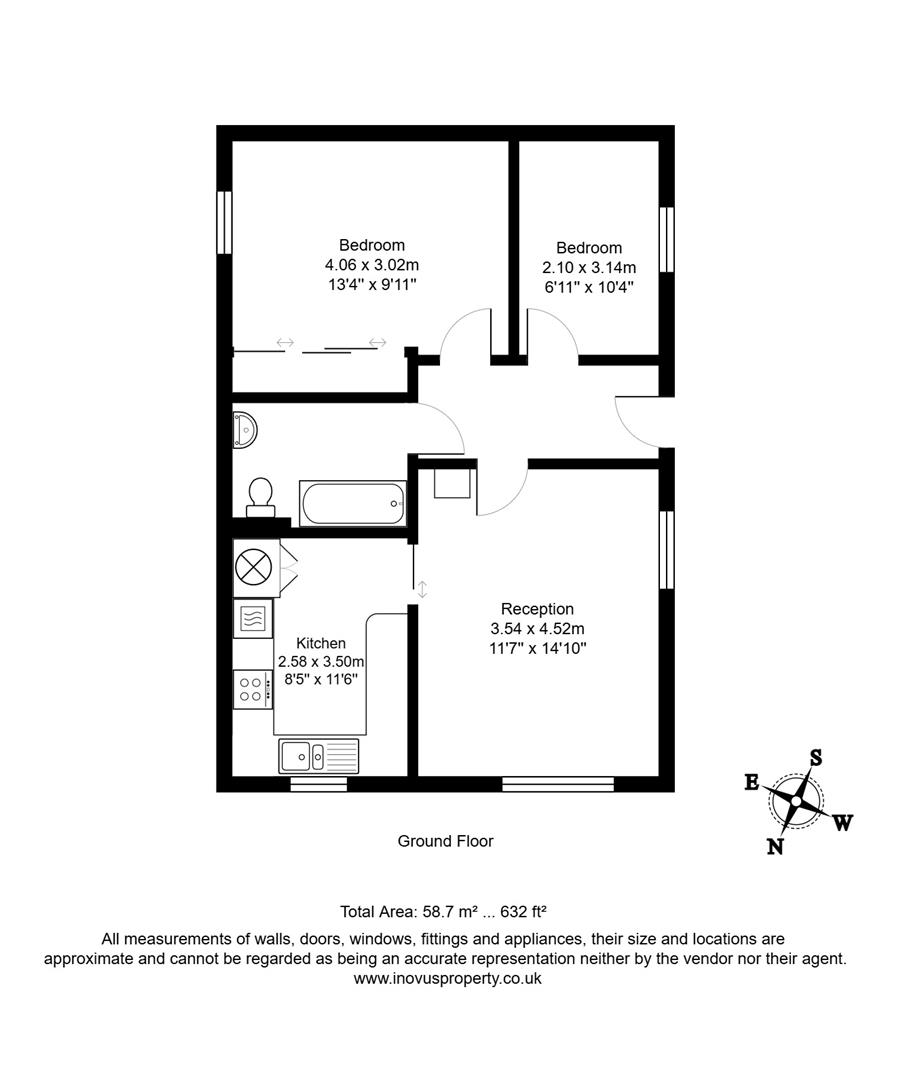 2 bed apartment for sale in Canada Way, Bristol - Property floorplan