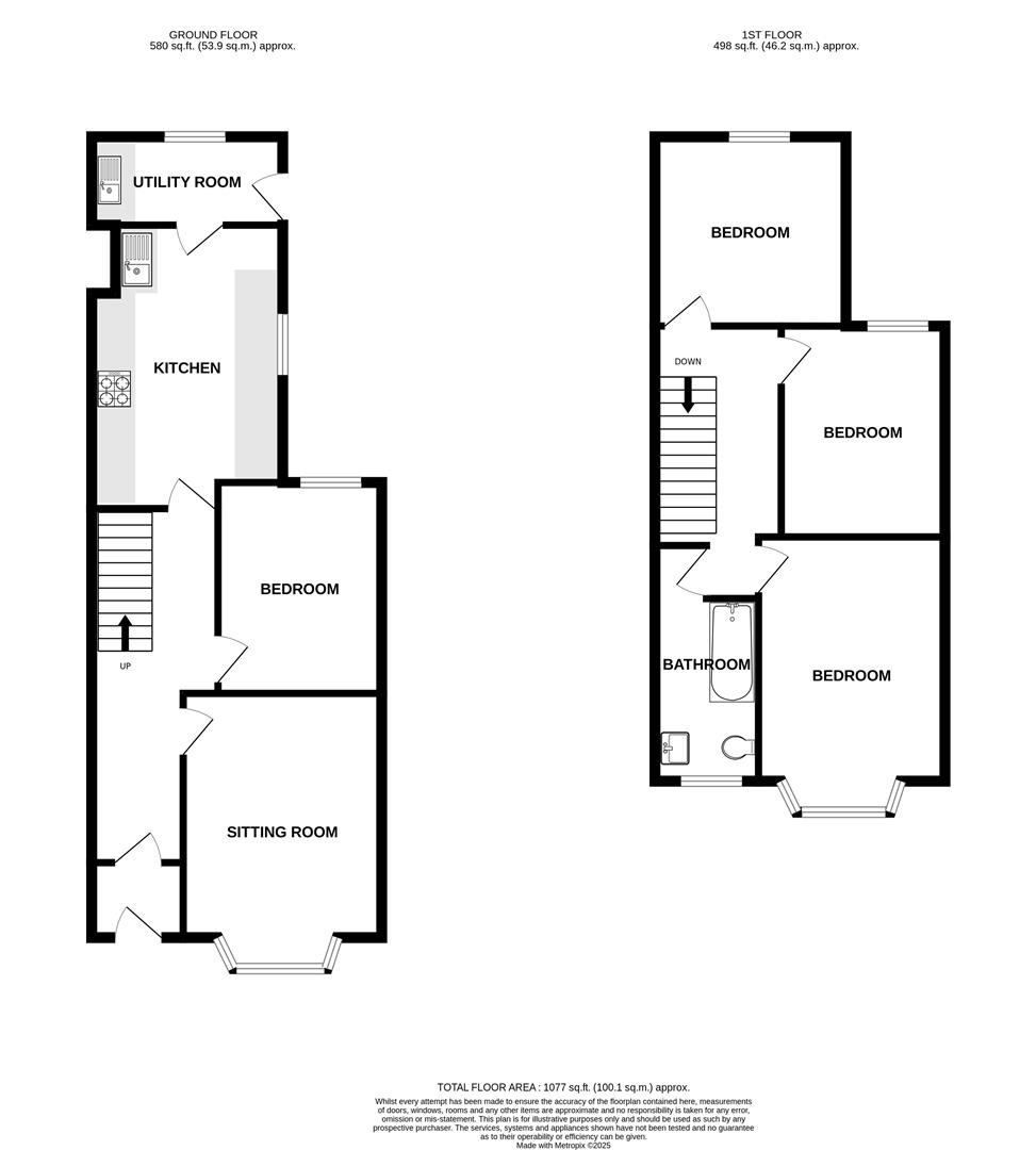 4 bed terraced house to rent in Doone Road, Bristol - Property floorplan