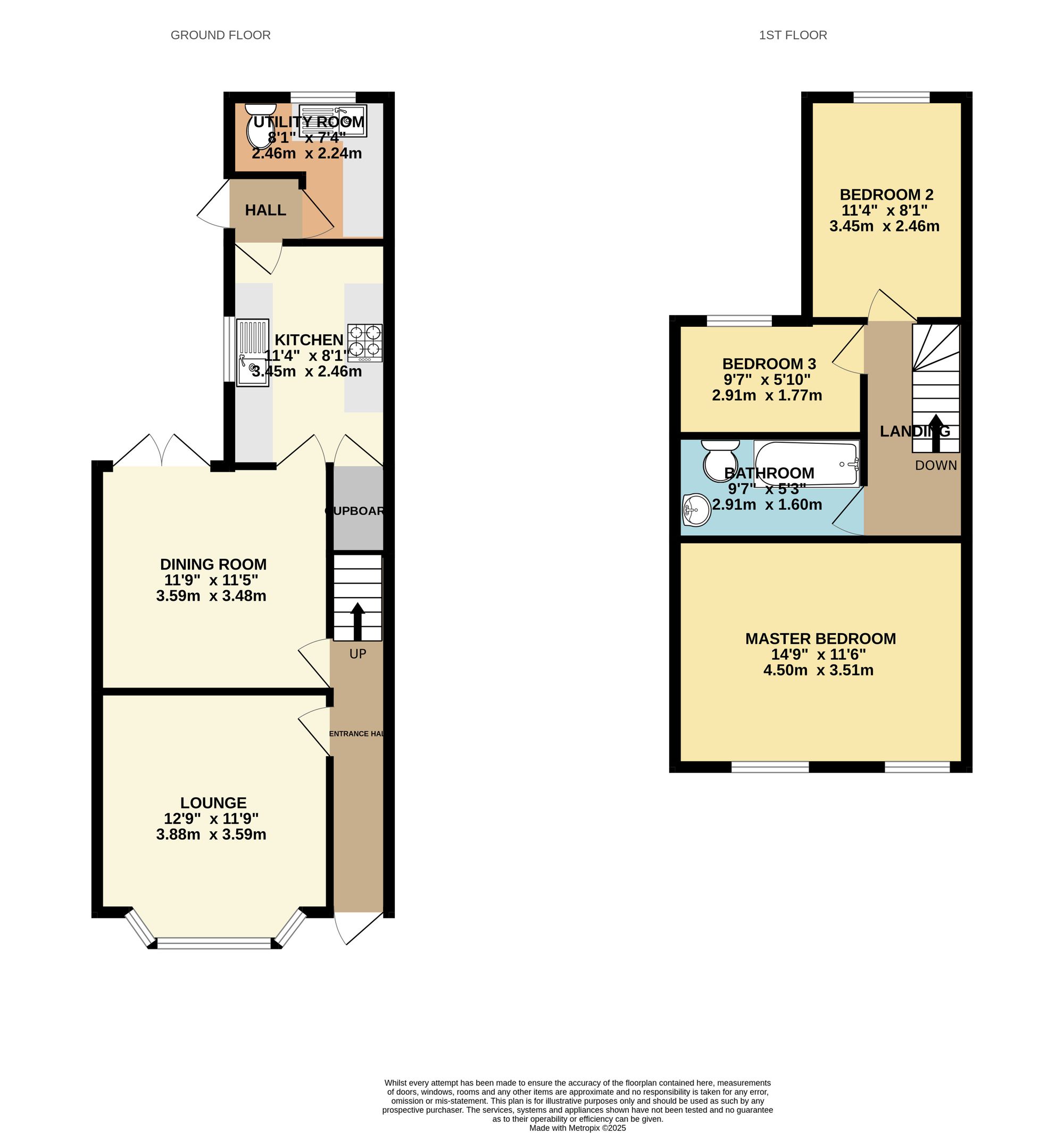 3 bed terraced house to rent in Winchester Street, Taunton, TA1 - Property floorplan