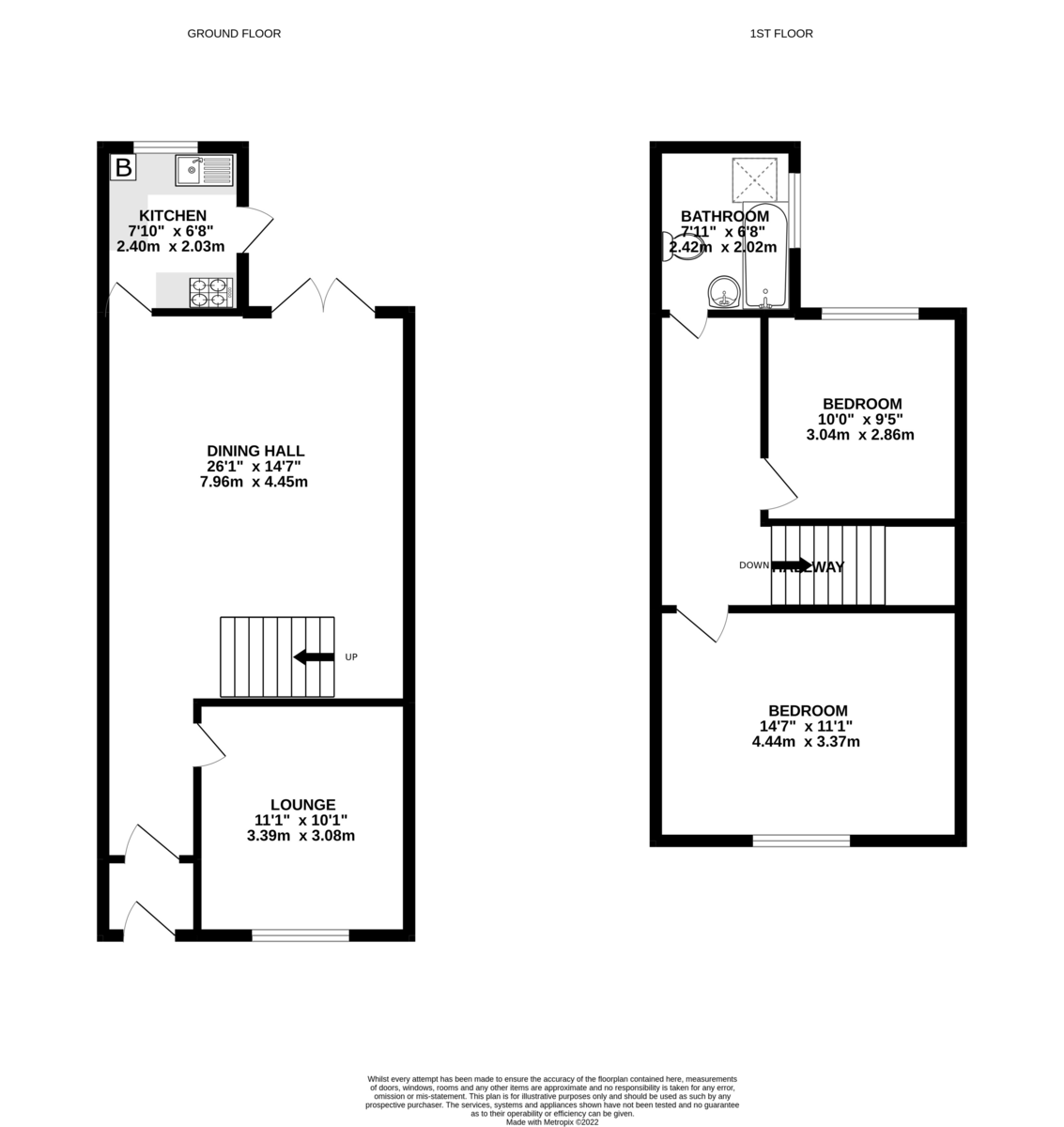 2 bed terraced house to rent in Trinity Street, Taunton - Property floorplan
