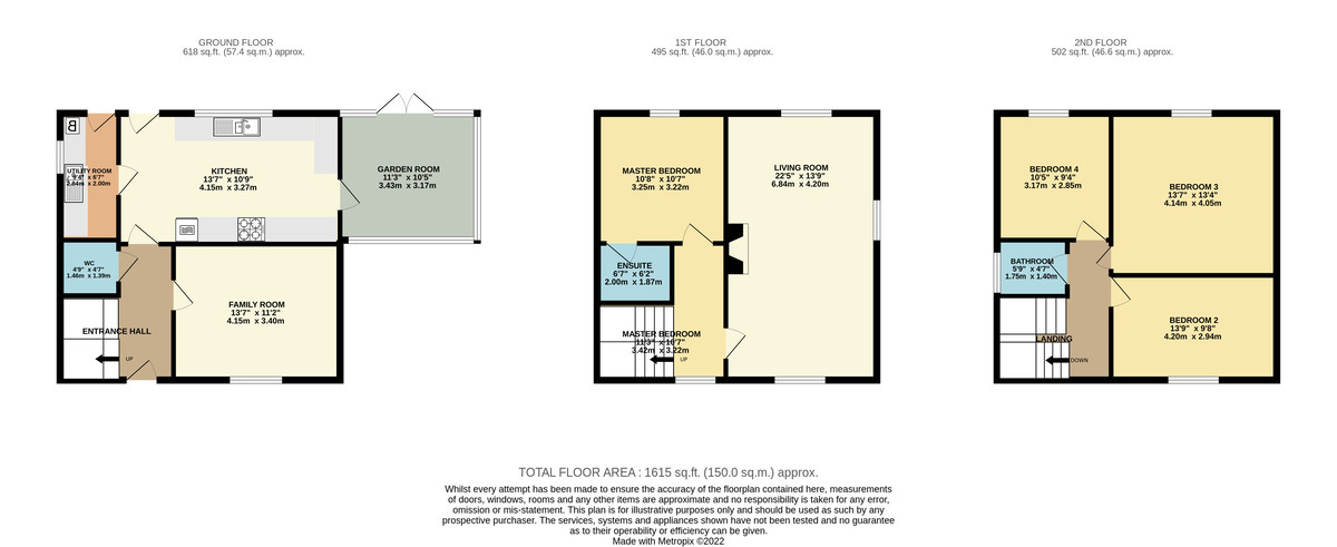 4 bed detached house to rent in Hillyfields, Taunton - Property floorplan