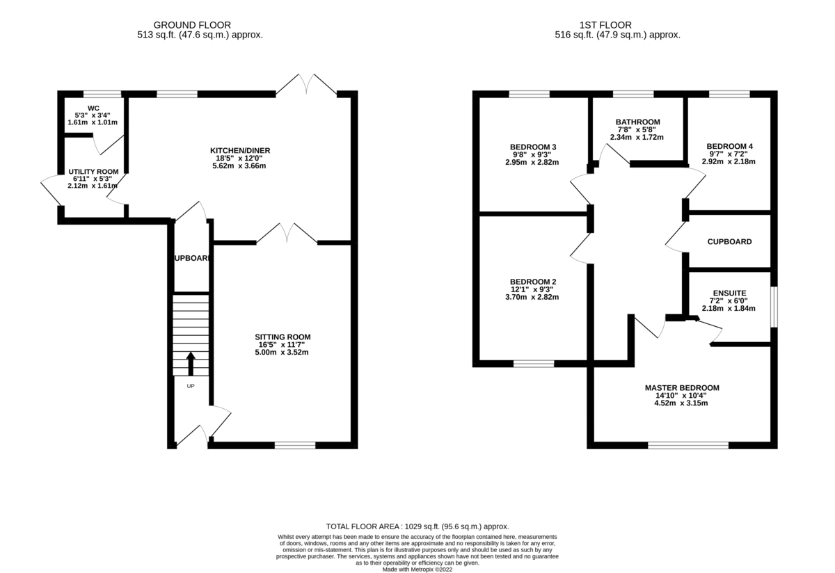 4 bed detached house for sale in Glebelands, Taunton - Property floorplan