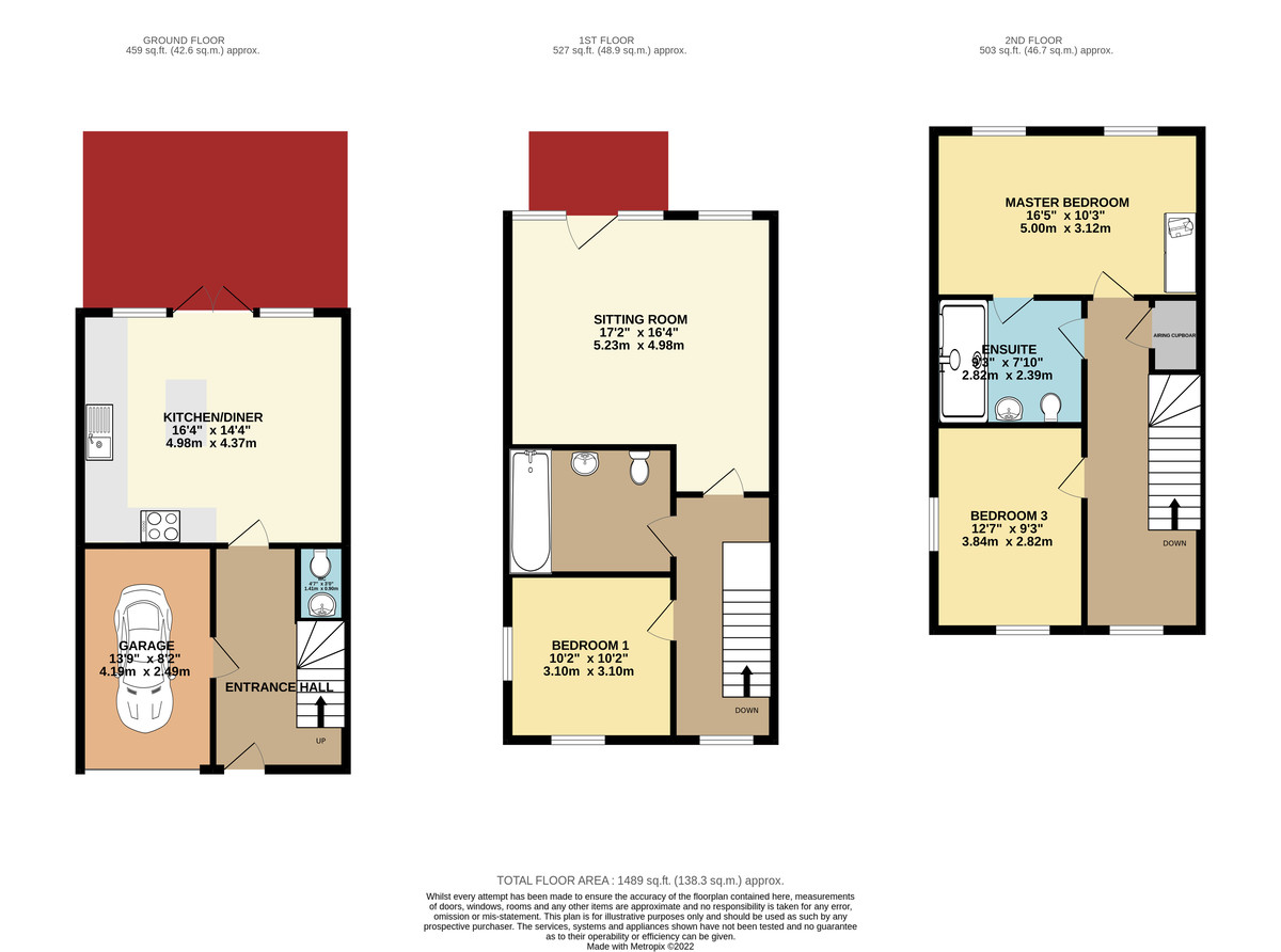 3 bed semi-detached house to rent in Firepool Crescent, Taunton - Property floorplan