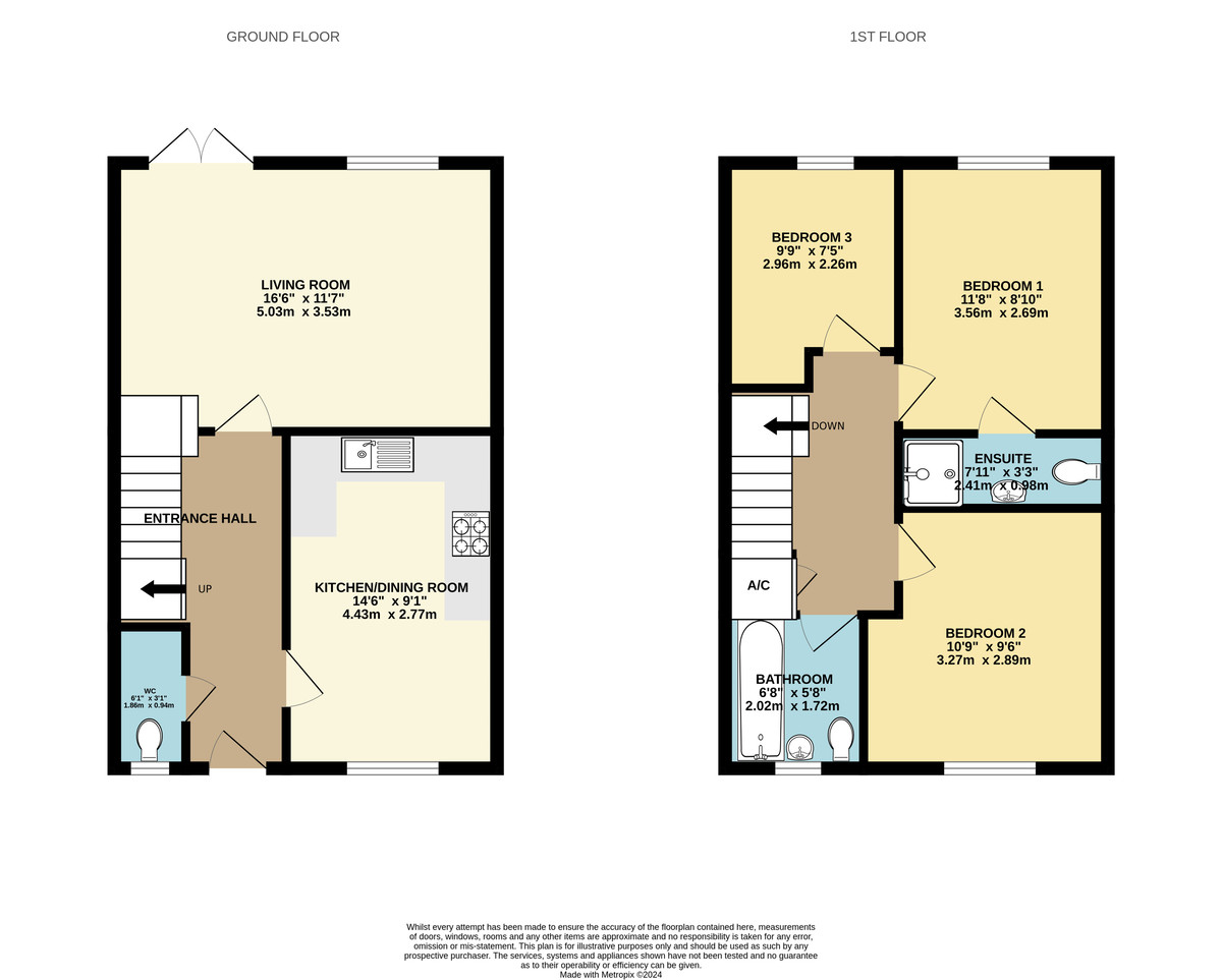 3 bed terraced house to rent in Firepool View, Taunton - Property floorplan