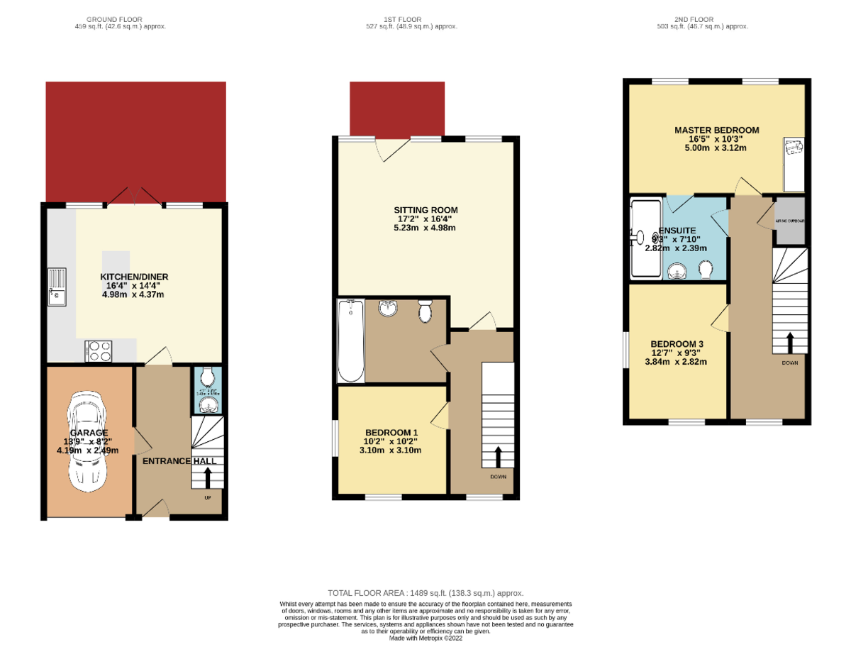 3 bed town house for sale in Firepool Crescent, Taunton - Property floorplan