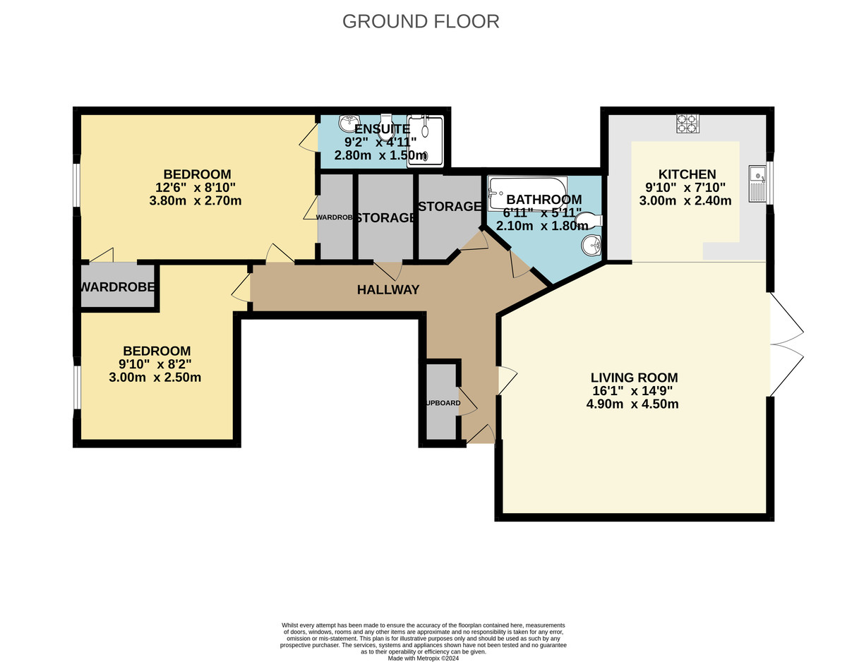 2 bed ground floor flat for sale in Geoffrey Farrant Walk, Taunton - Property floorplan