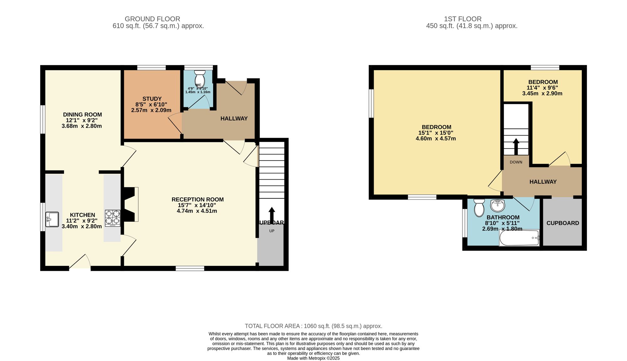 2 bed house to rent in Ford Street, Wellington, TA21 - Property floorplan