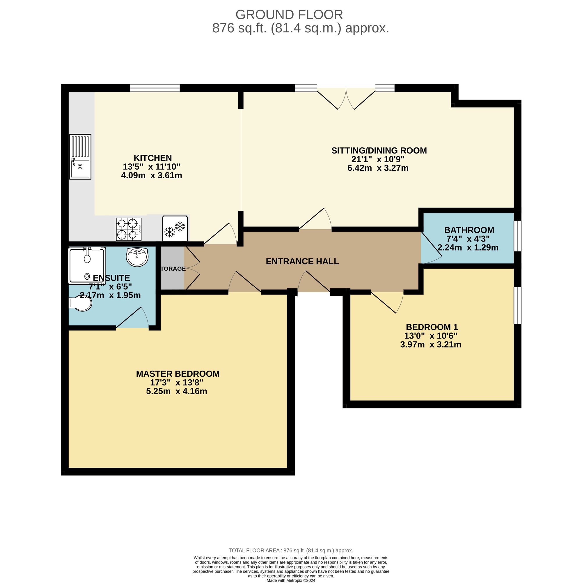 2 bed apartment for sale in Wilton Street, Taunton - Property floorplan