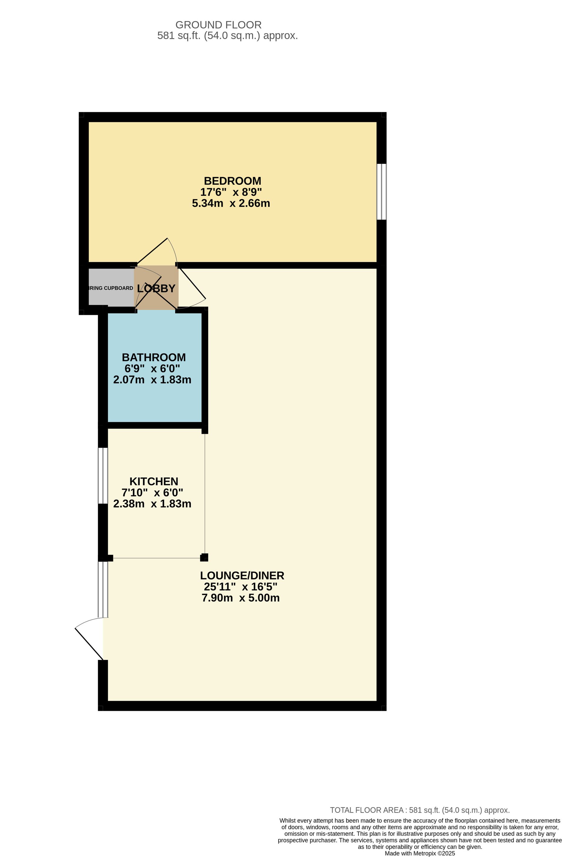 1 bed bungalow to rent in The Hill, Langport, TA10 - Property floorplan