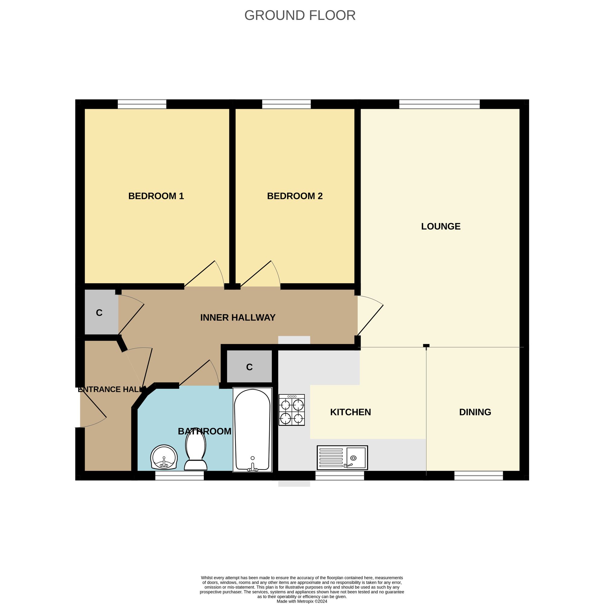 2 bed apartment to rent in Morse Road, Taunton - Property floorplan