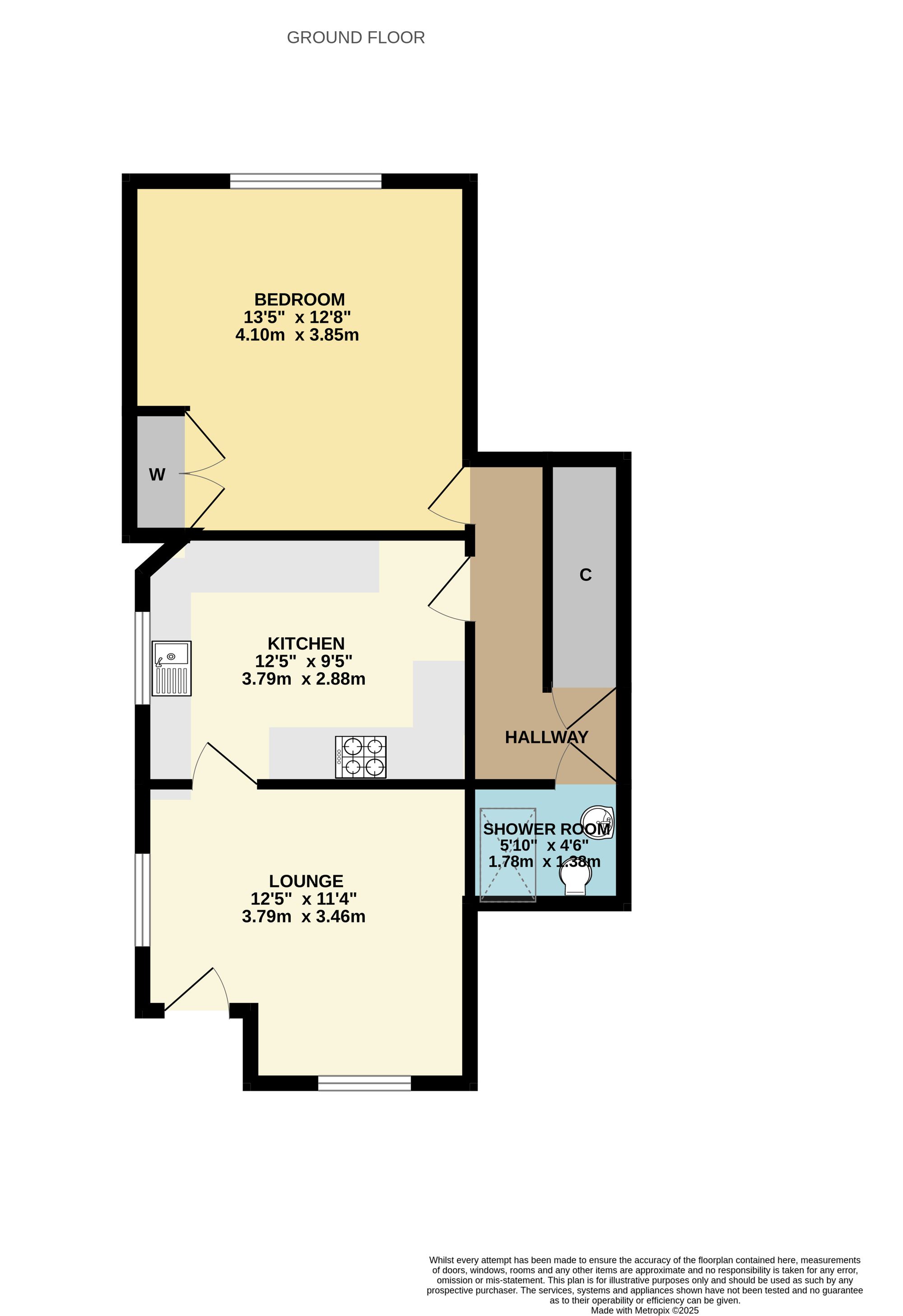 1 bed house to rent in Mountway Road, Bishops Hull, TA1 - Property floorplan