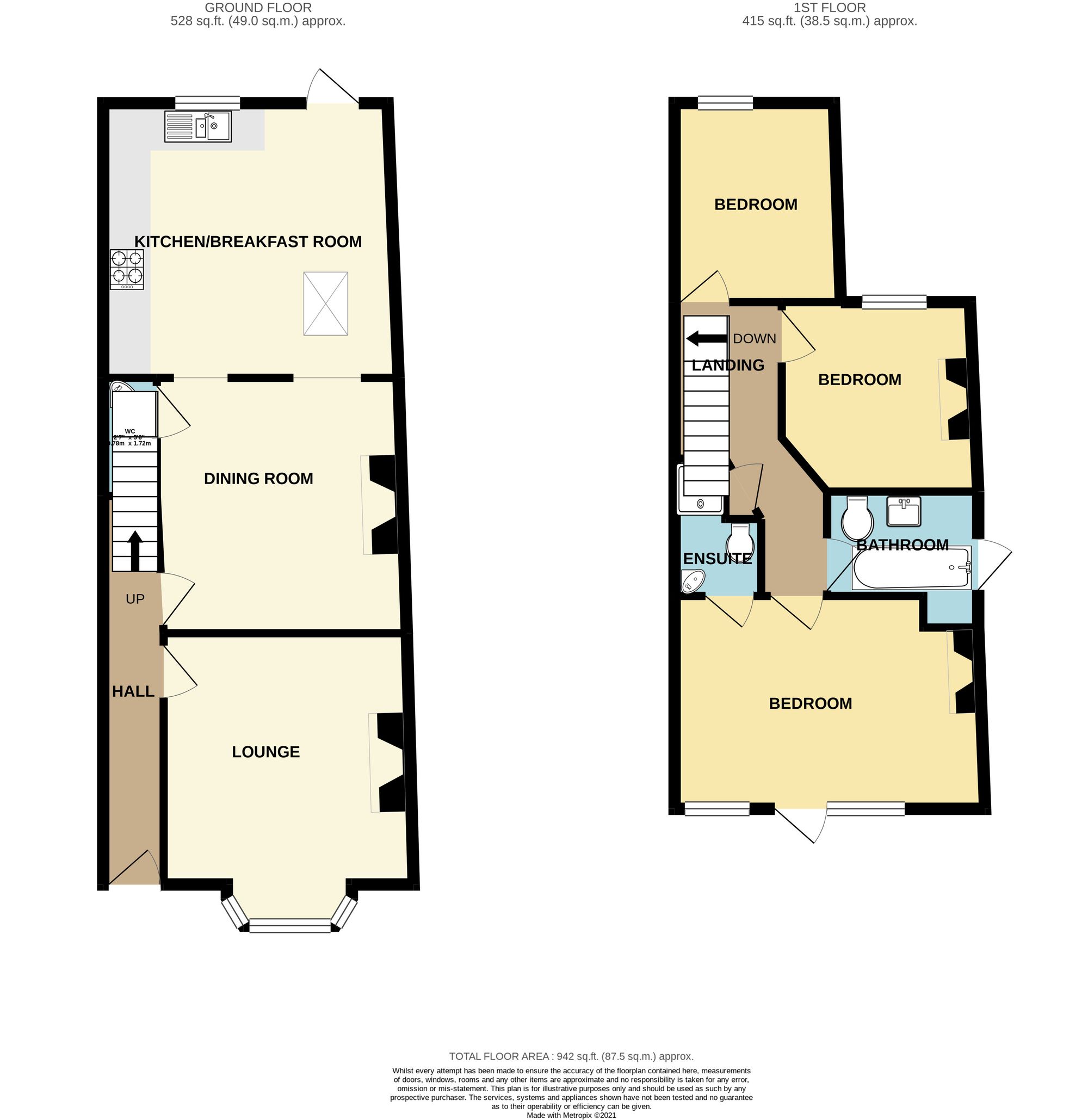 3 bed house to rent in Cheddon Road, Taunton - Property floorplan