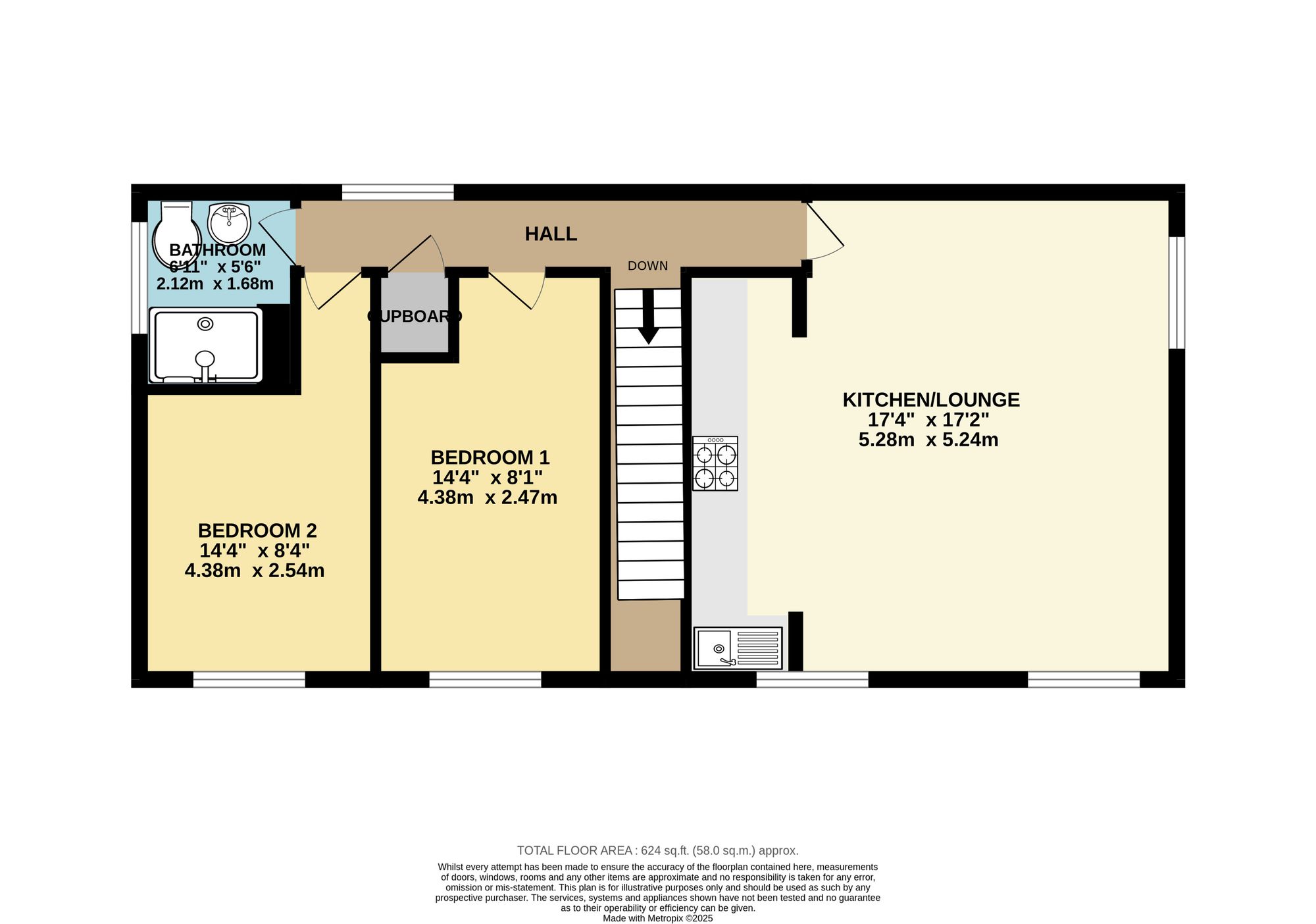 2 bed flat to rent in Kiddles, Yeovil, BA21 - Property floorplan