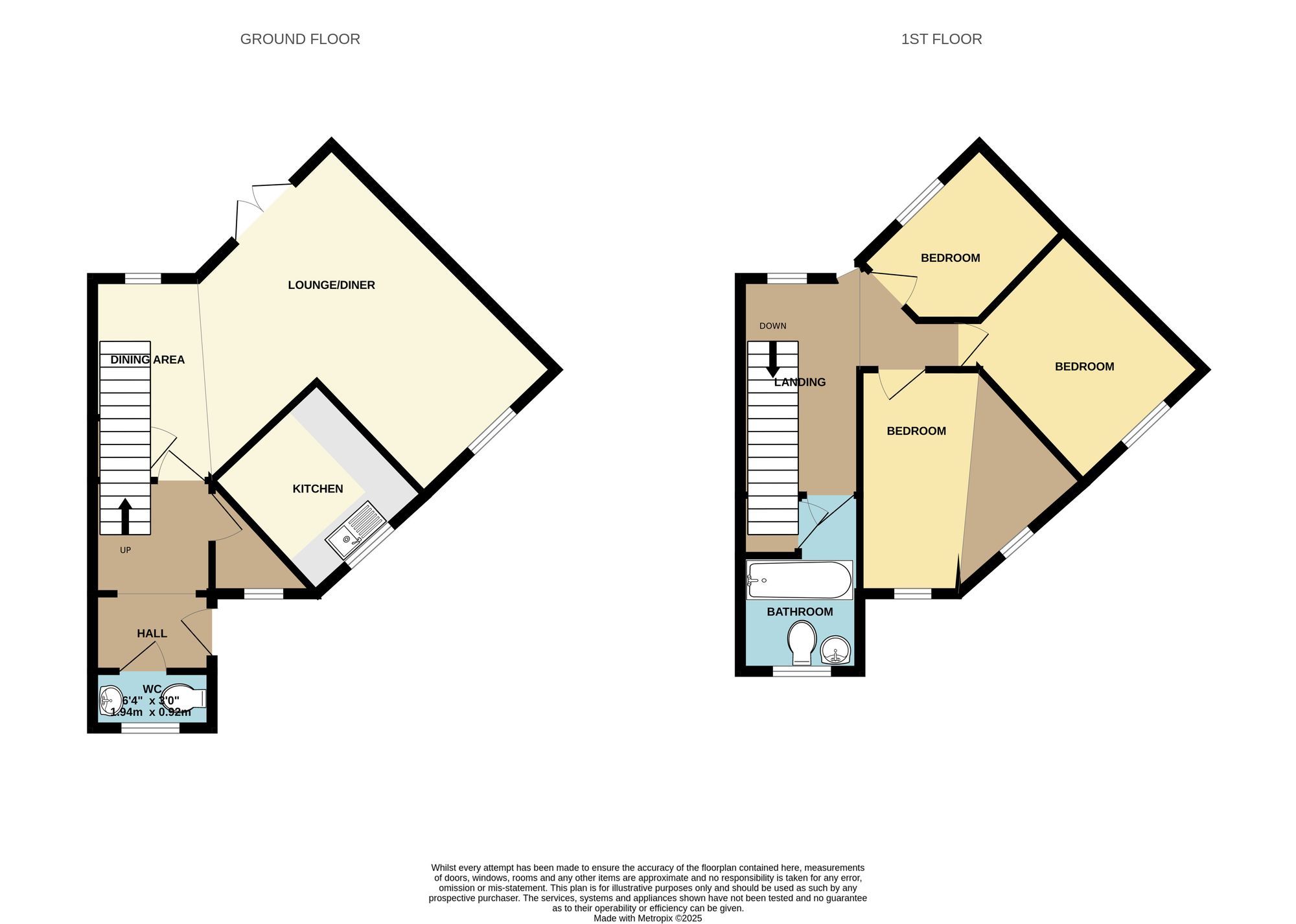 3 bed to rent in Cheddon Mews, Taunton, TA2 - Property floorplan