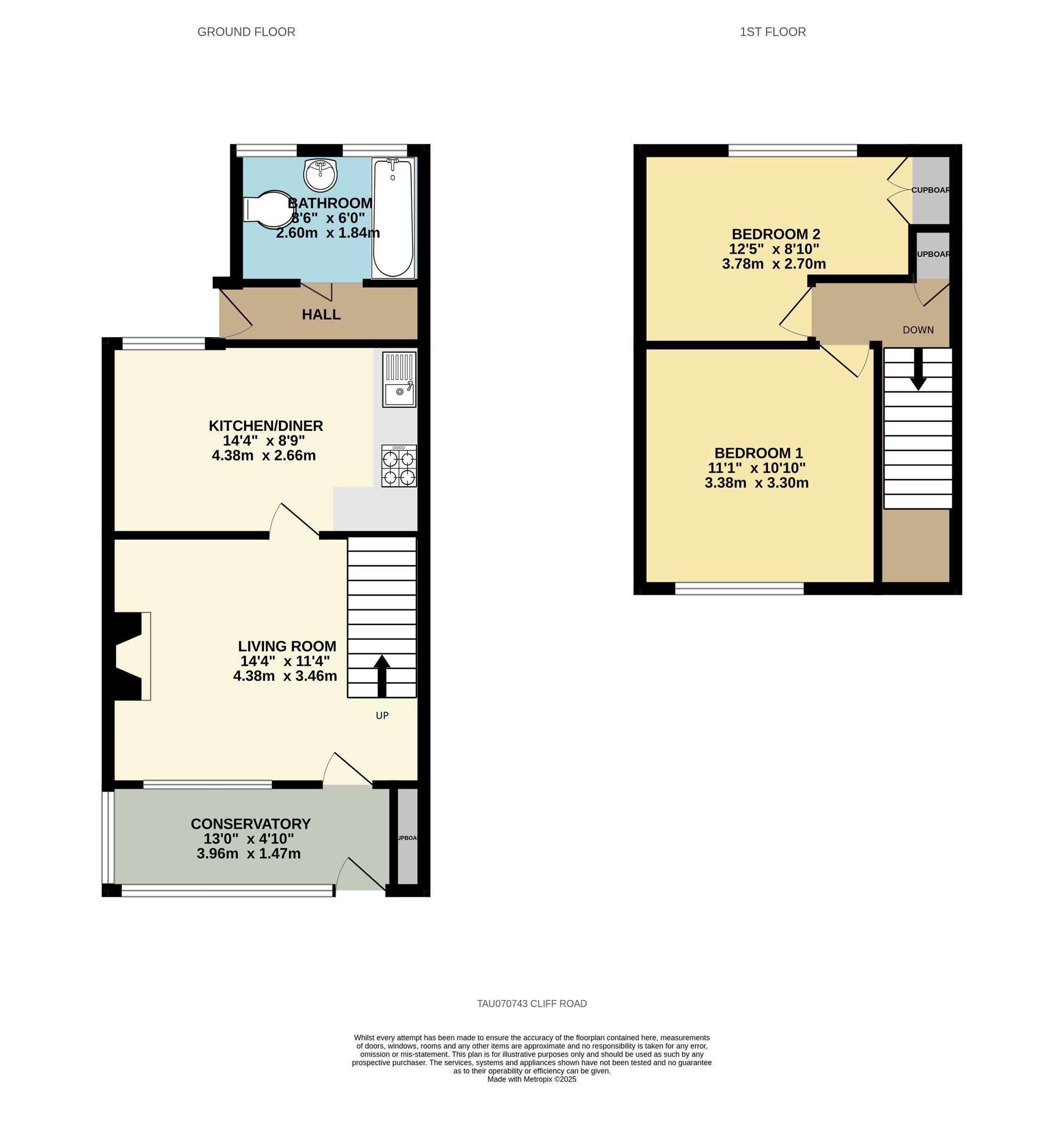 2 bed terraced cottage to rent in Cliff Road, North Petherton, TA6 - Property floorplan