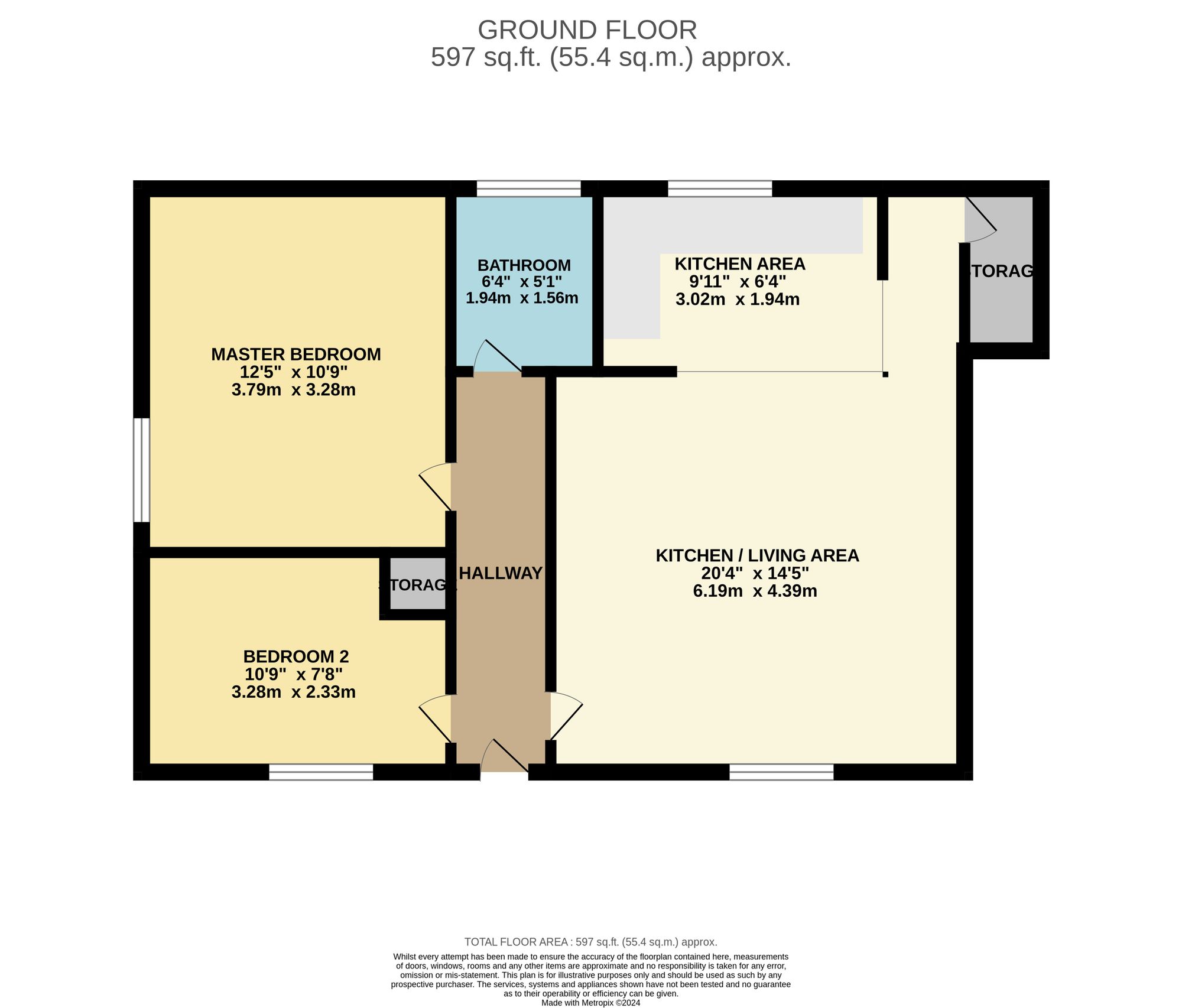 2 bed apartment to rent in Massingham Park, Taunton - Property floorplan