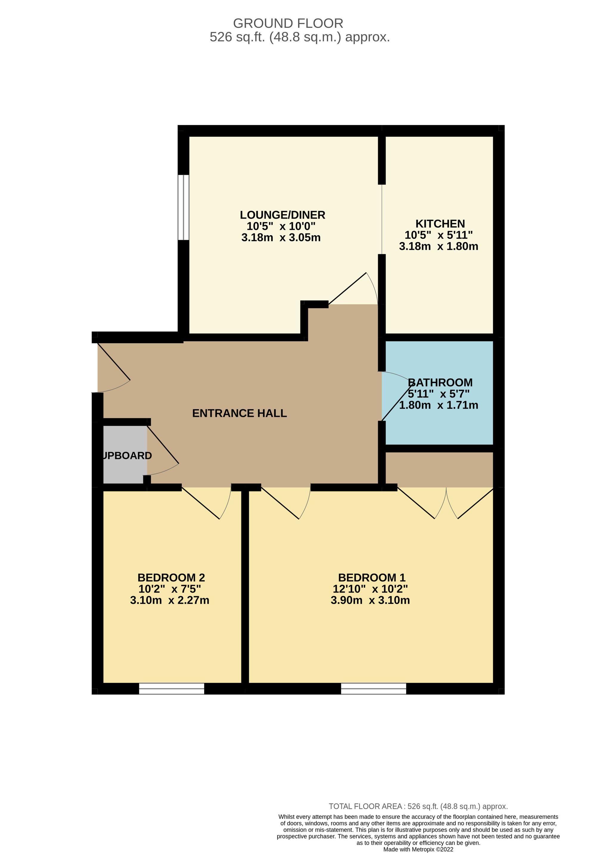 2 bed flat to rent in South Street, Taunton - Property floorplan