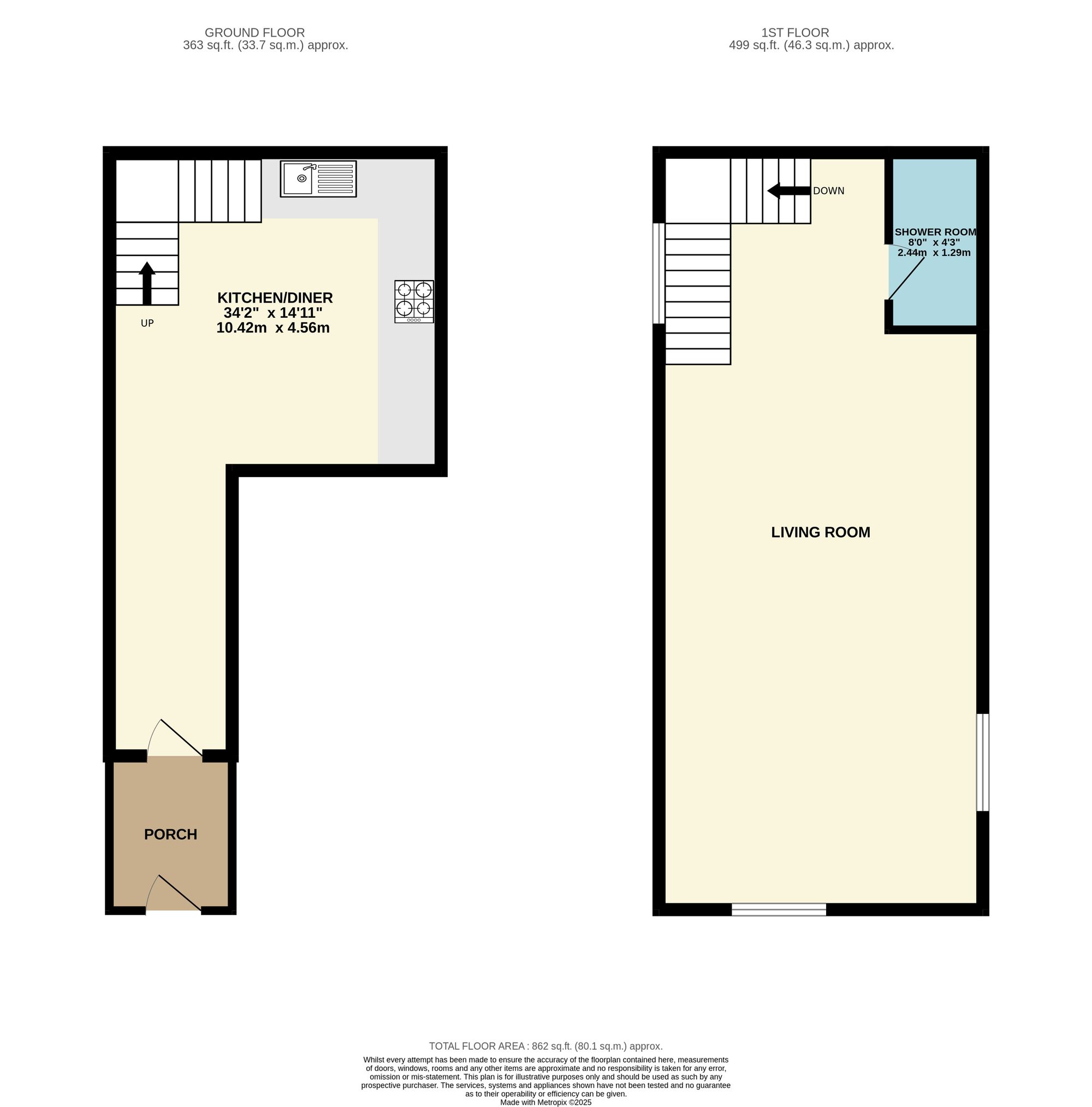 1 bed mews house to rent in Staplegrove Road, Taunton - Property floorplan