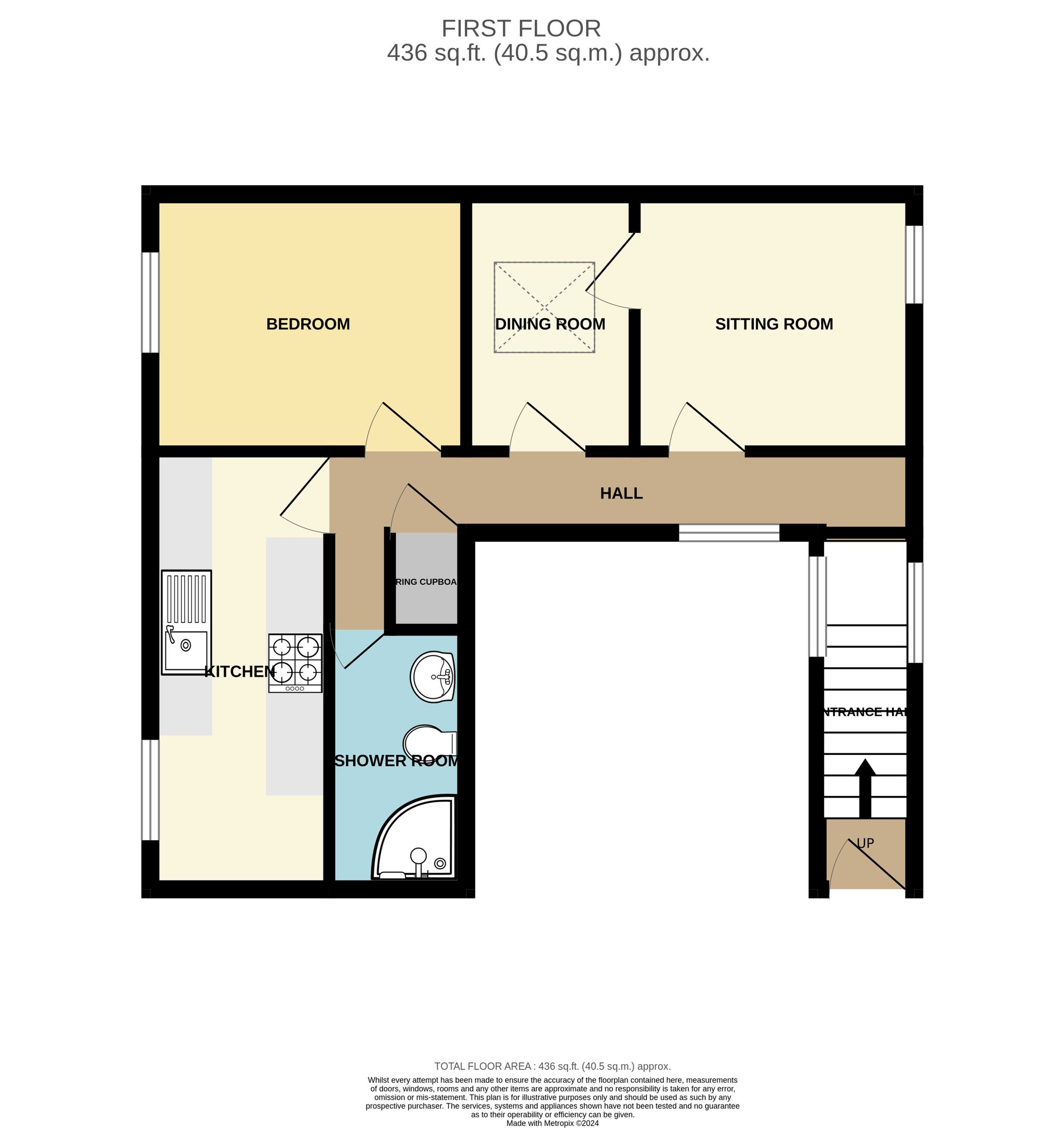 1 bed flat to rent in St. James Street, Taunton - Property floorplan