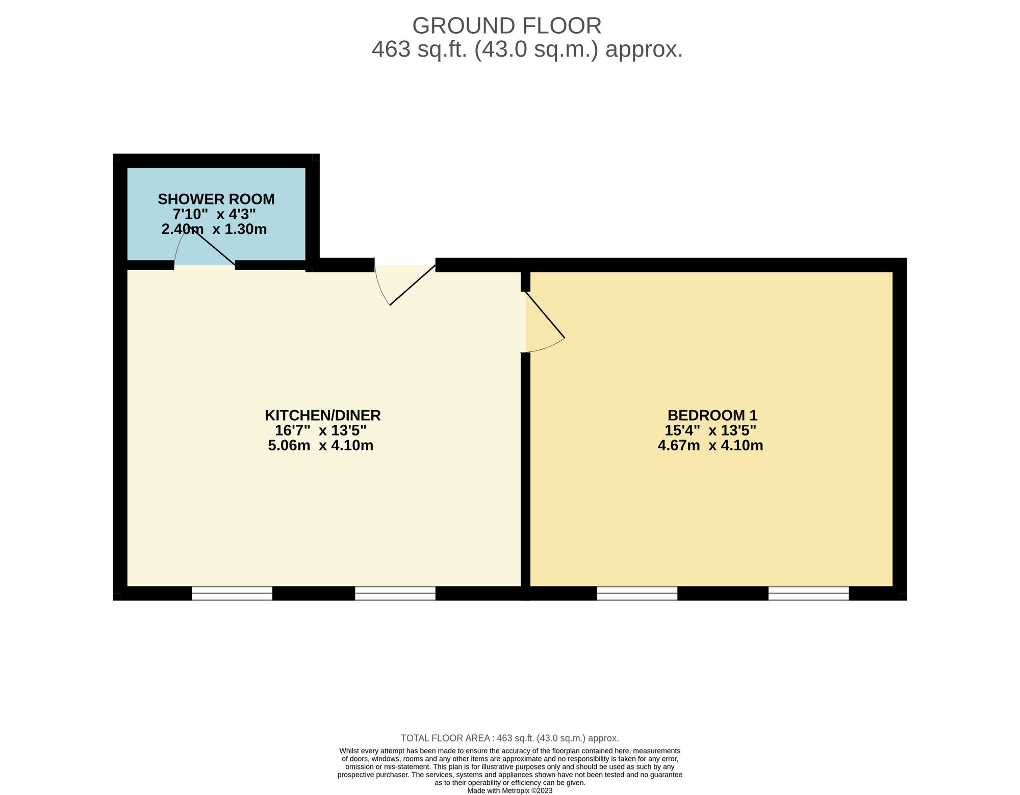 1 bed flat to rent in Station Road, Taunton - Property floorplan