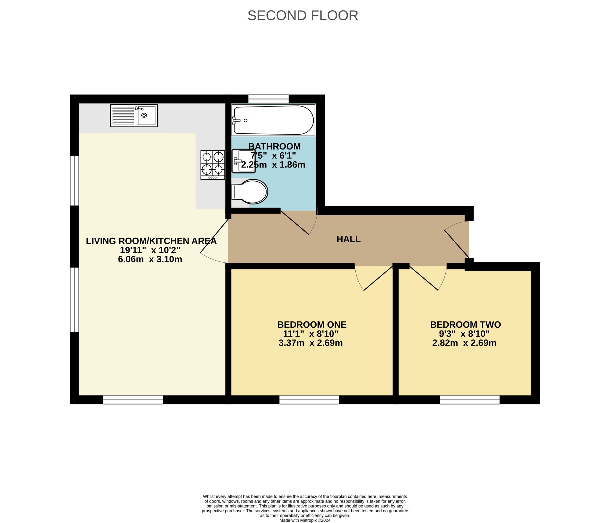 2 bed apartment to rent in Eastleigh Road, Taunton - Property floorplan