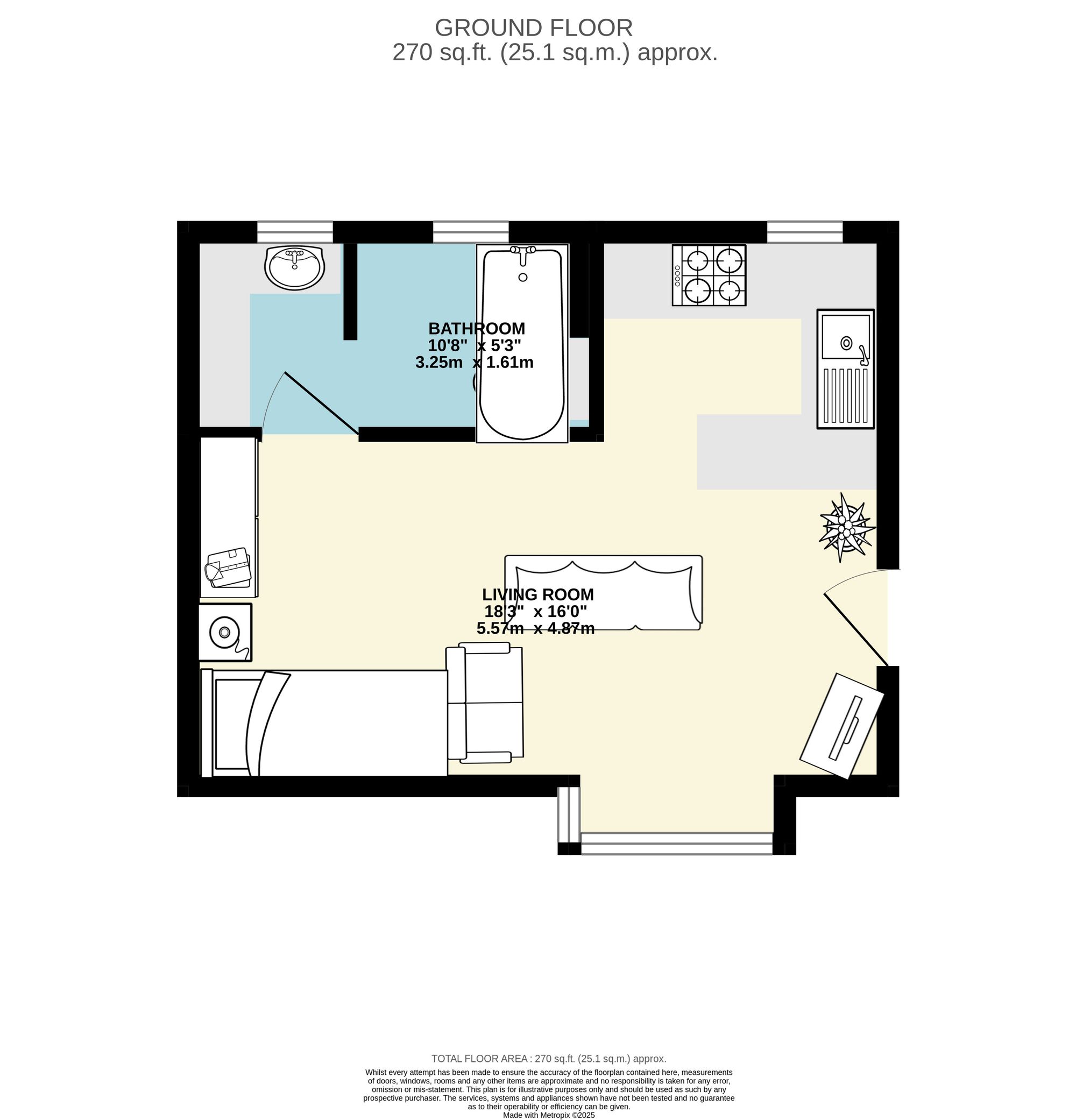 1 bed house to rent in Allington Close, Taunton, TA1 - Property floorplan