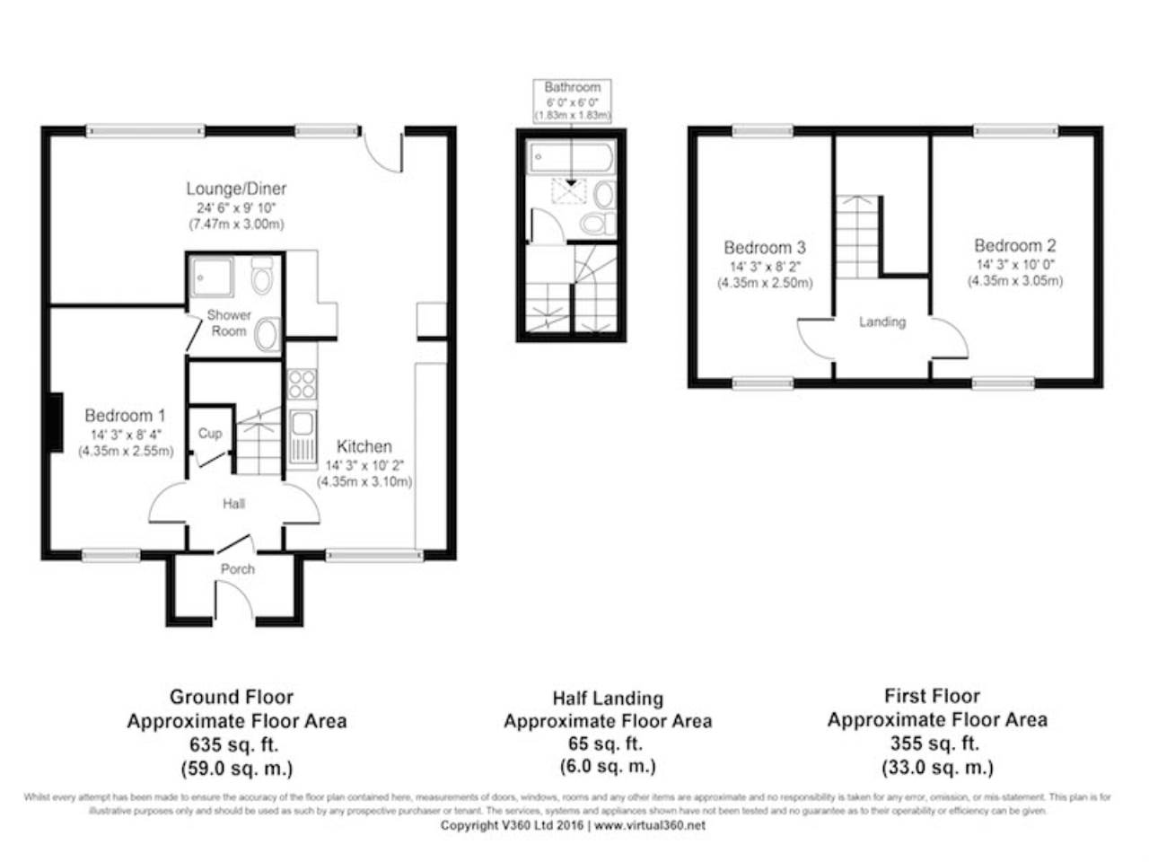 3 bed terraced house to rent in Alice Templer Close, Exeter - Property floorplan