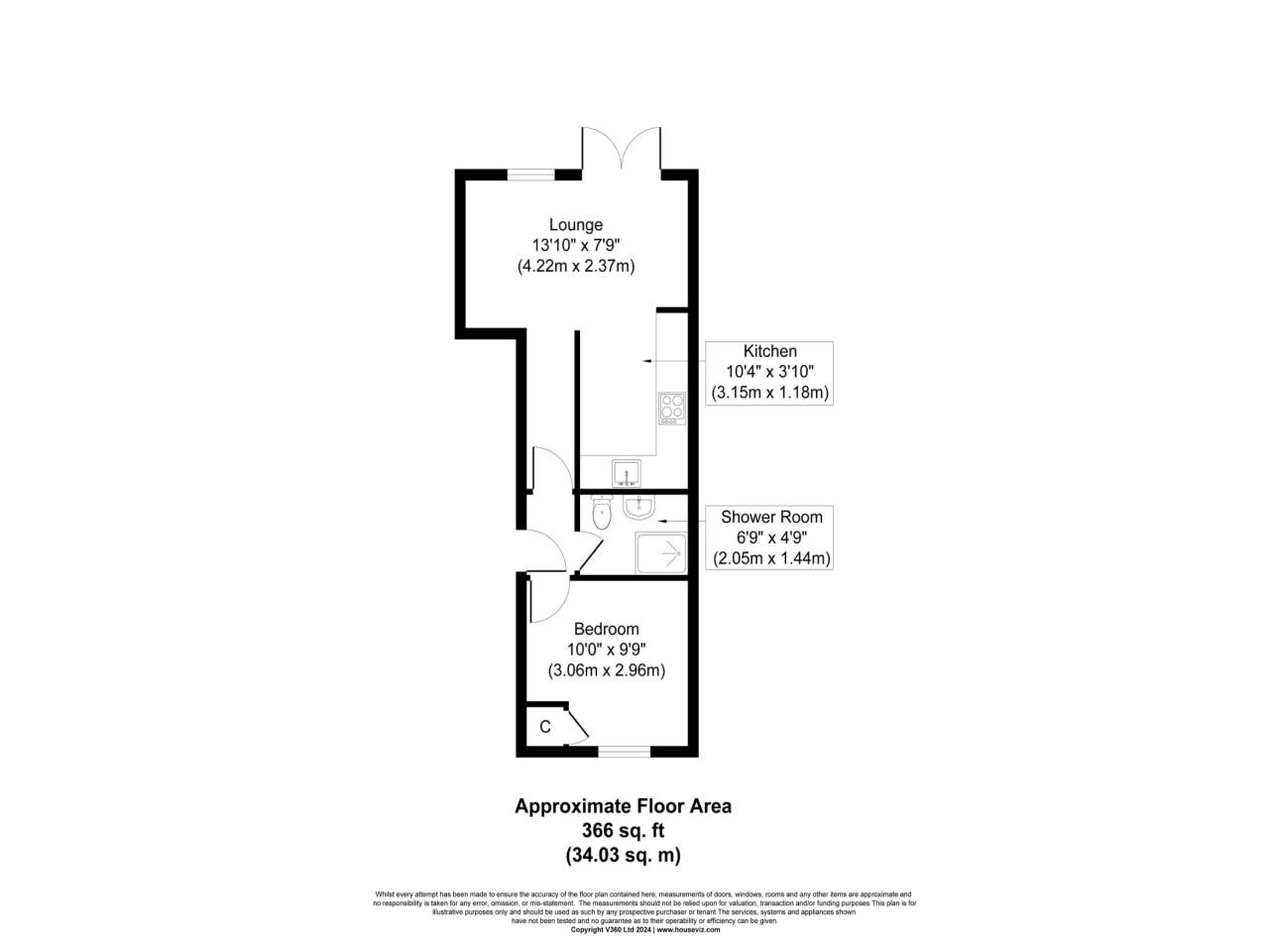 1 bed flat to rent in Mount Pleasant Road, Exeter - Property floorplan