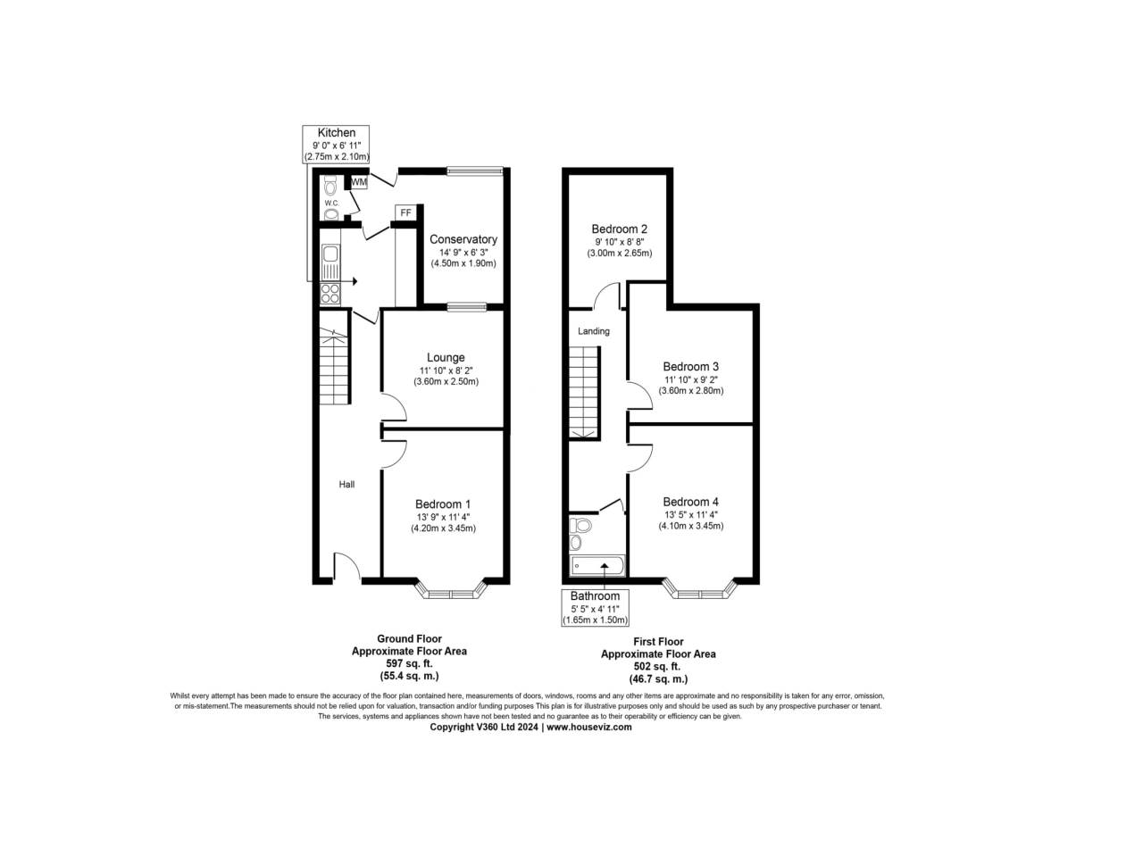 4 bed house to rent in Elton Road, Exeter - Property floorplan