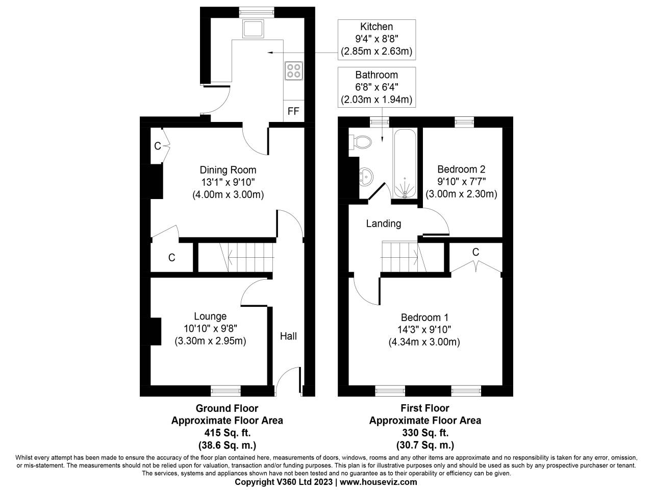 2 bed house to rent in Radford Road, Exeter - Property floorplan