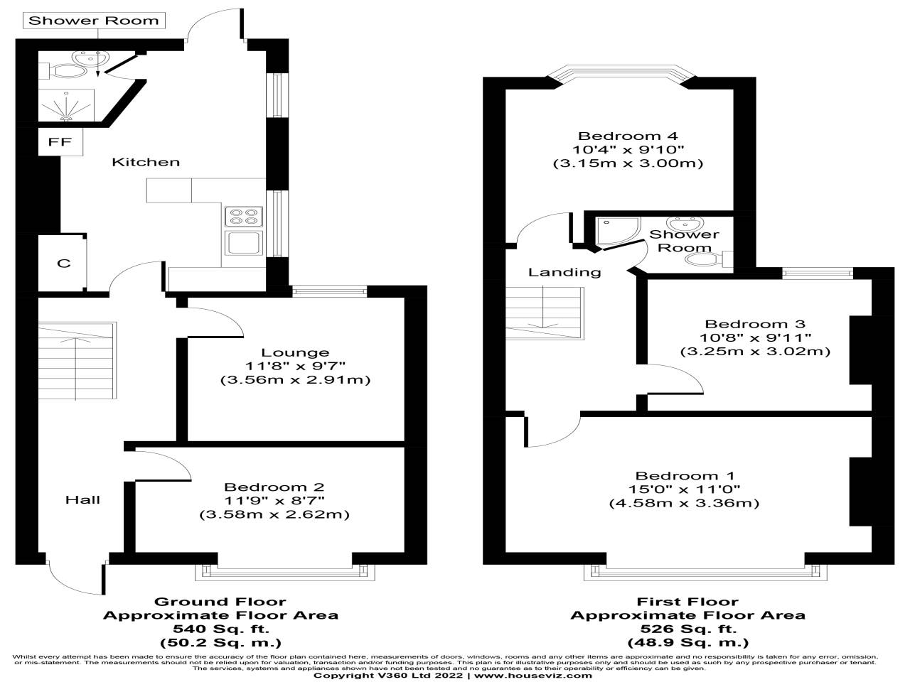 4 bed terraced house to rent in Danes Road - Property Floorplan