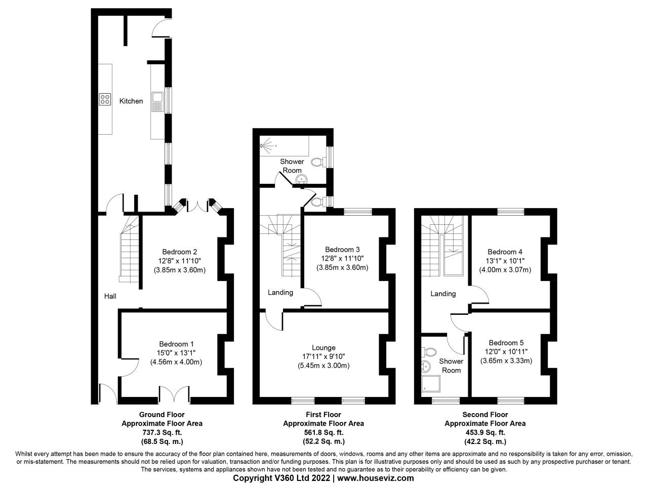 5 bed terraced house to rent in Devonshire Place, Exeter - Property floorplan