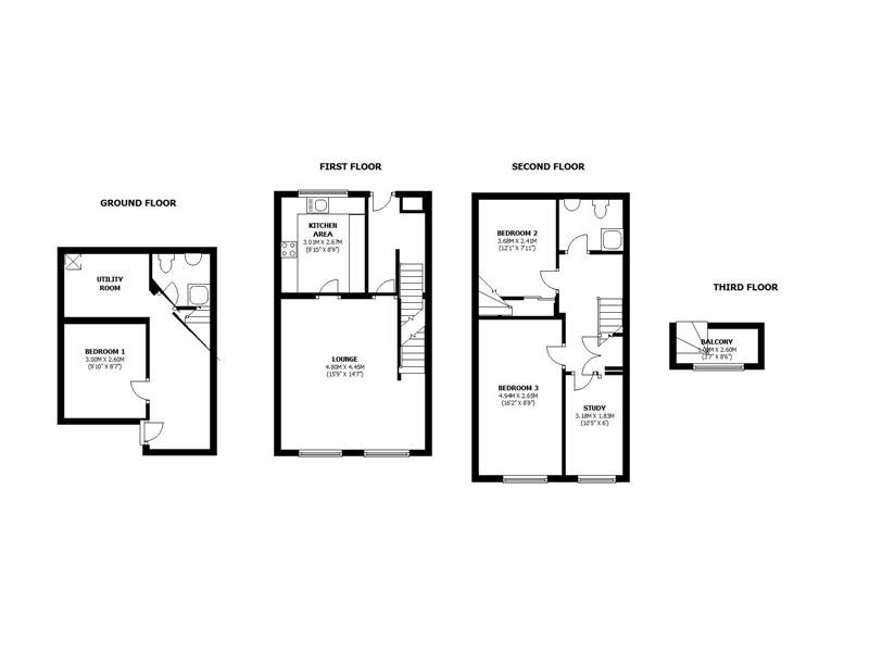 4 bed house to rent in Eldertree Gardens, Exeter - Property floorplan