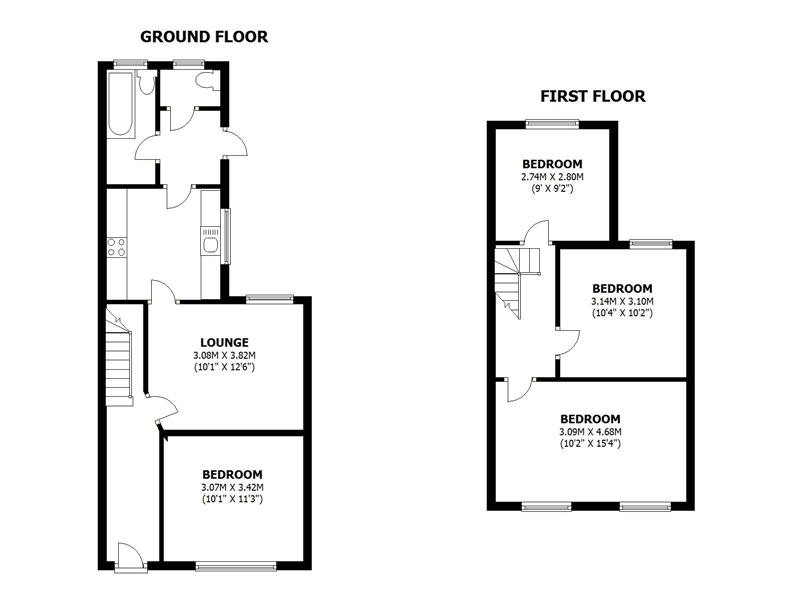 4 bed terraced house to rent in Hoopern Street, Exeter - Property floorplan