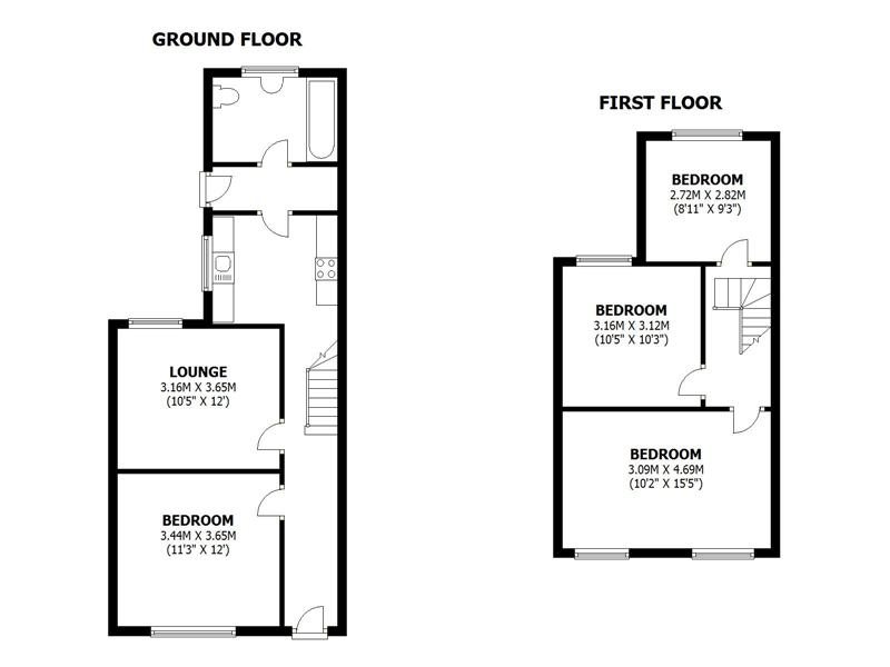 4 bed terraced house to rent in Hoopern Street, Exeter - Property floorplan