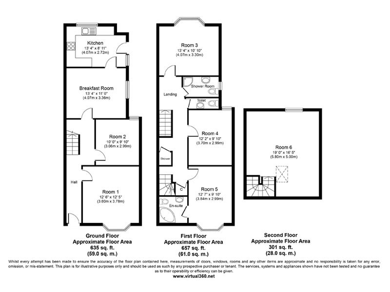 6 bed terraced house to rent in Monks Road, Exeter - Property floorplan